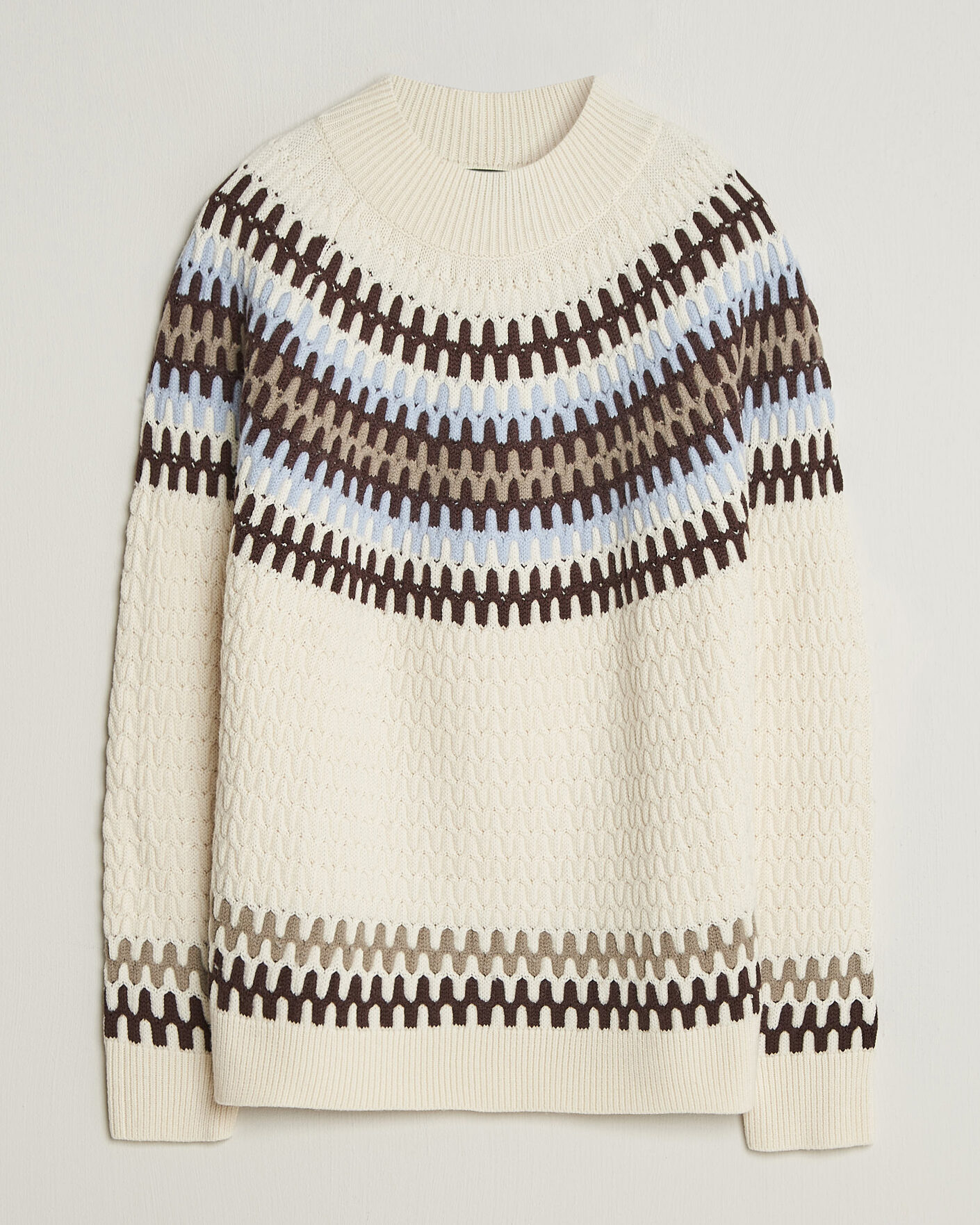 Mies | Puserot | BOSS BLACK | Fiotto Wool Fairisle Sweater Open White