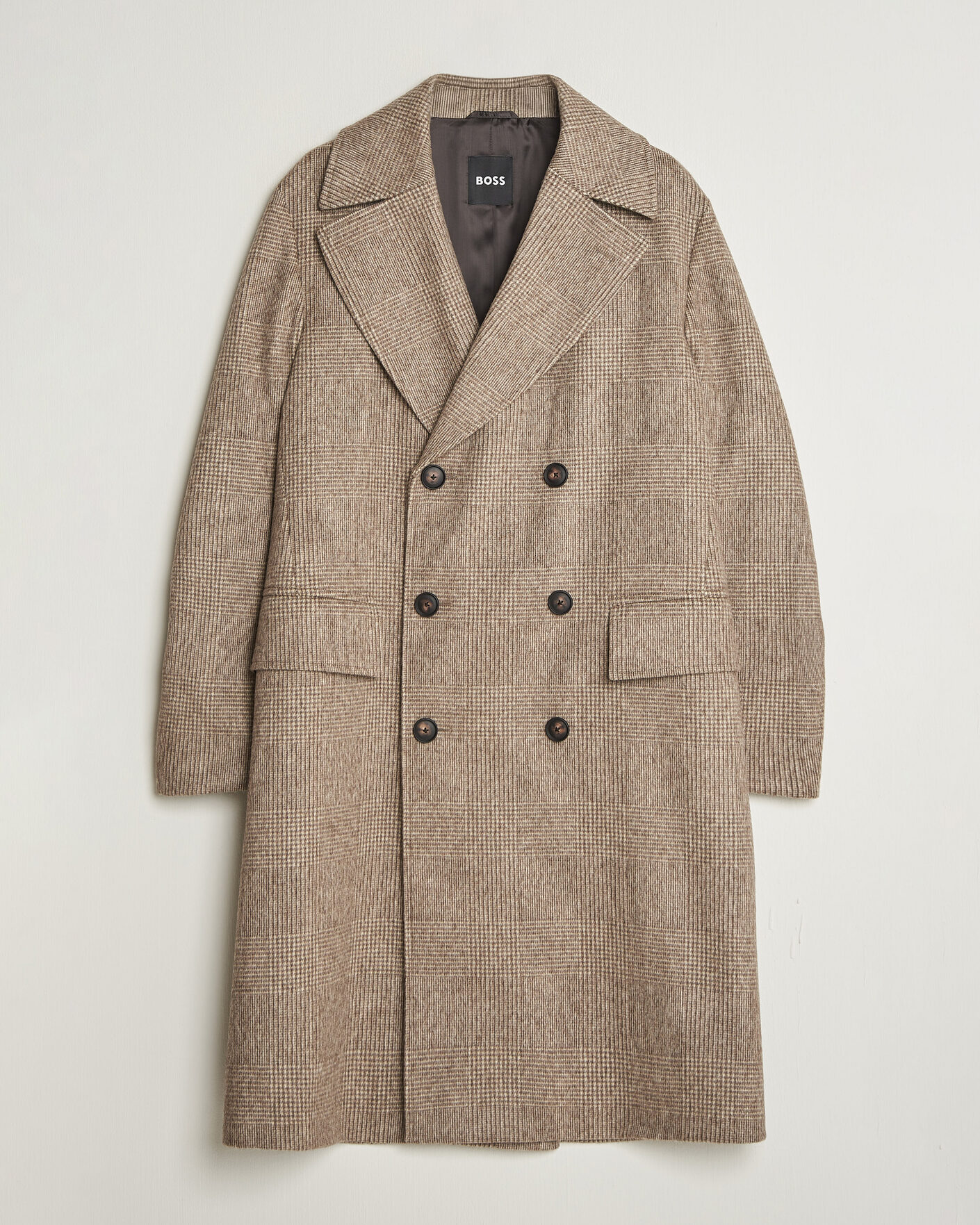 Mies | Takit | BOSS BLACK | Jared Wool Double Breasted Coat Open Brown