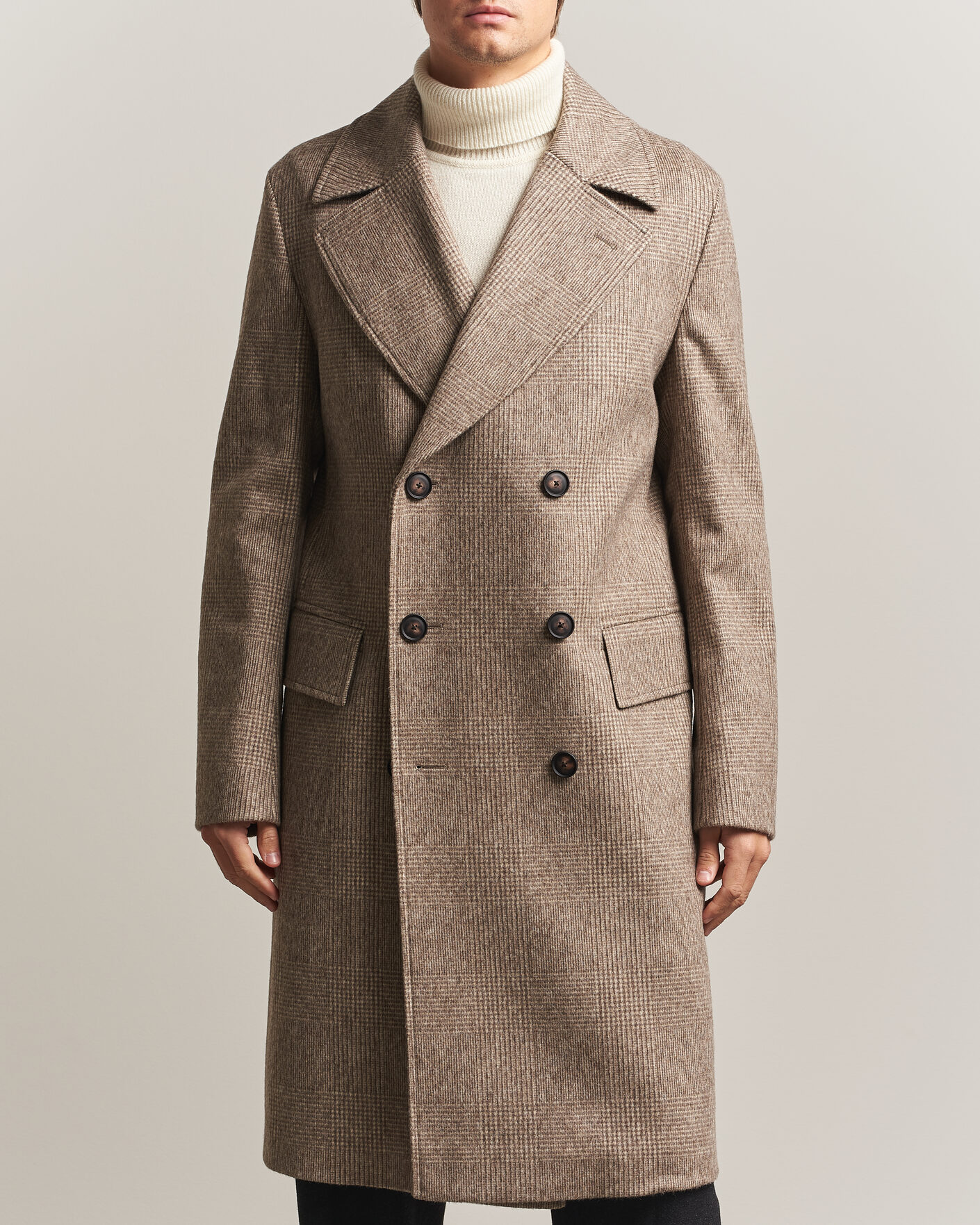 Mies | Takit | BOSS BLACK | Jared Wool Double Breasted Coat Open Brown