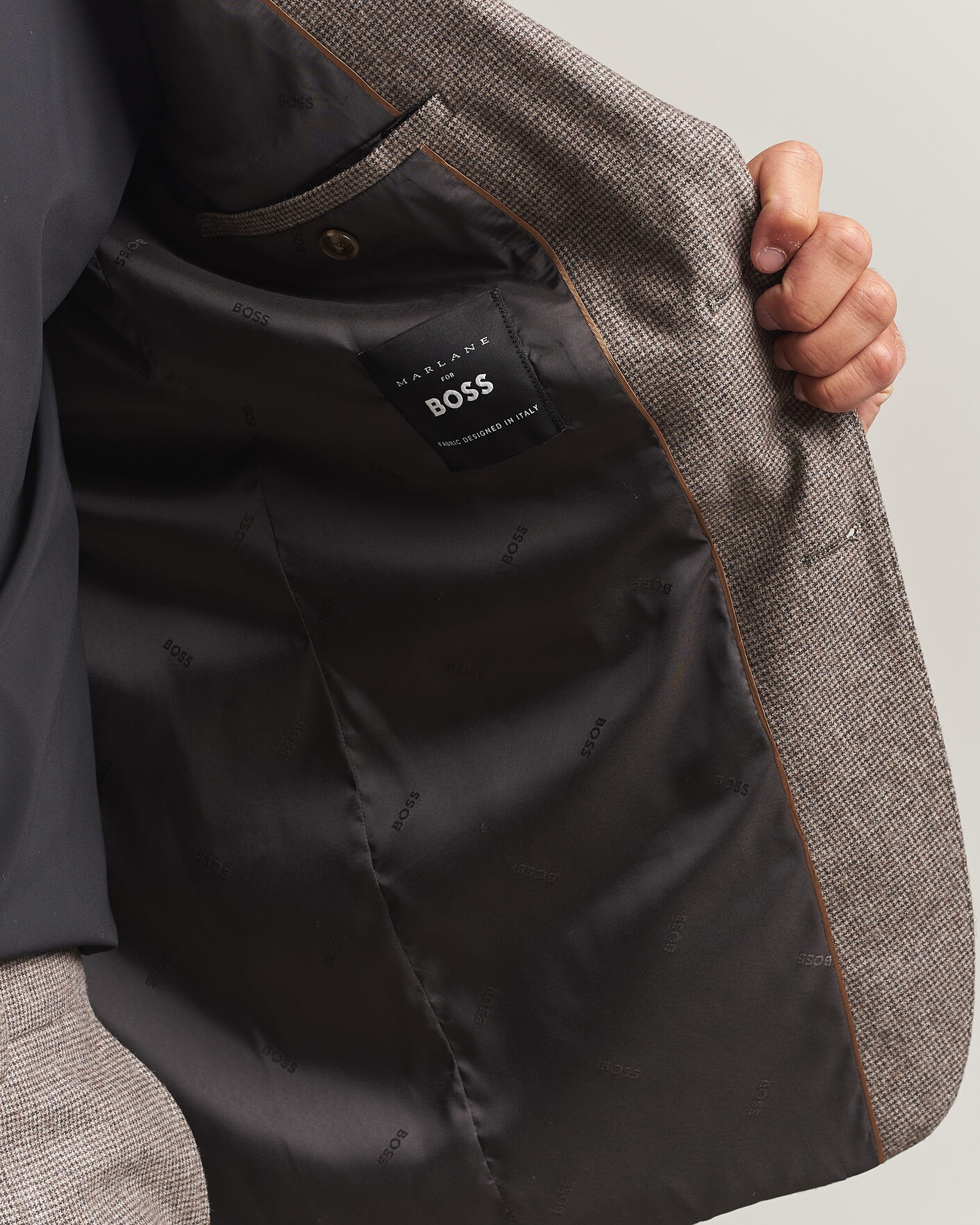 Mies | Puvut | BOSS BLACK | Huge Wool Pepita Suit Dark Brown