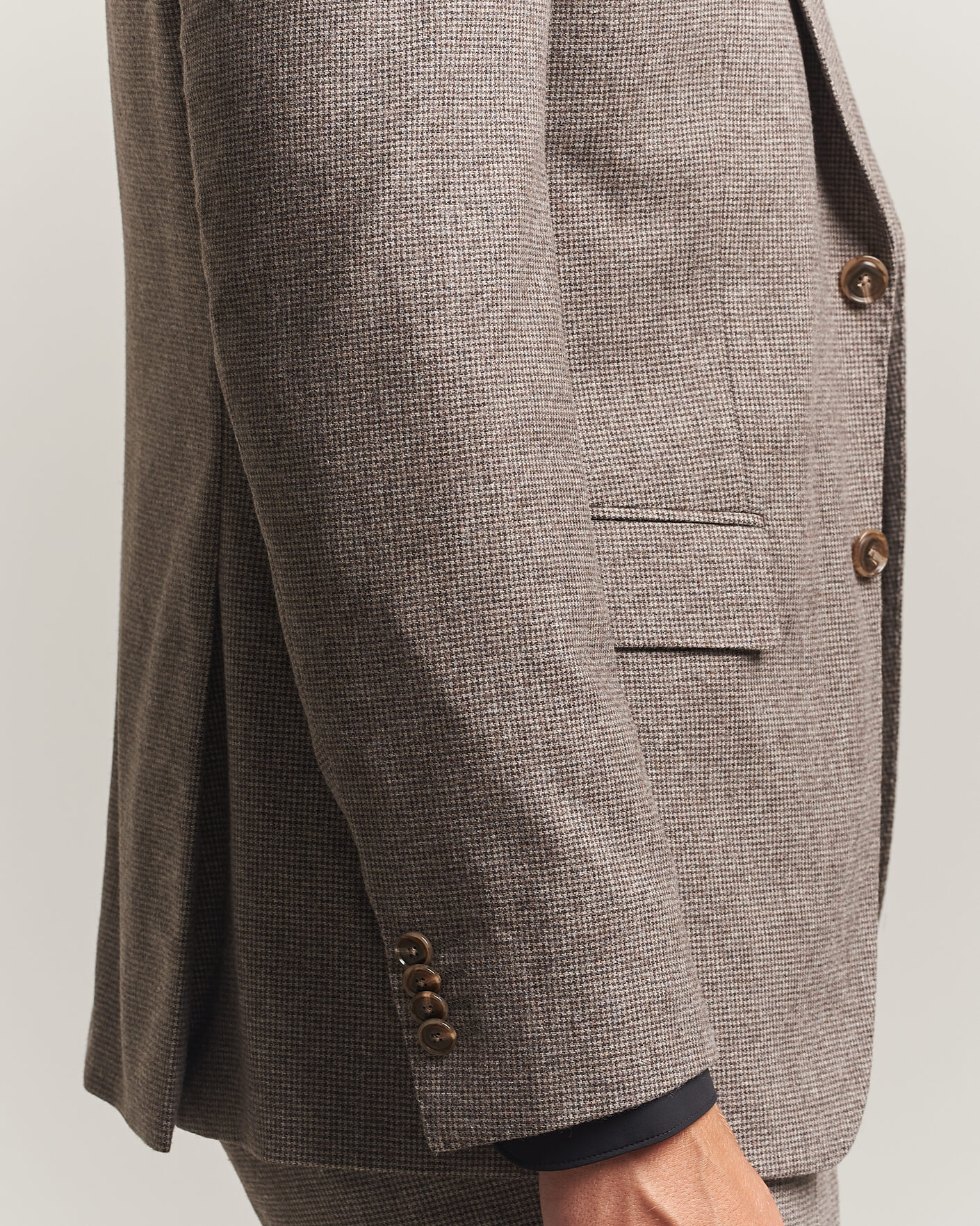 Mies | Puvut | BOSS BLACK | Huge Wool Pepita Suit Dark Brown