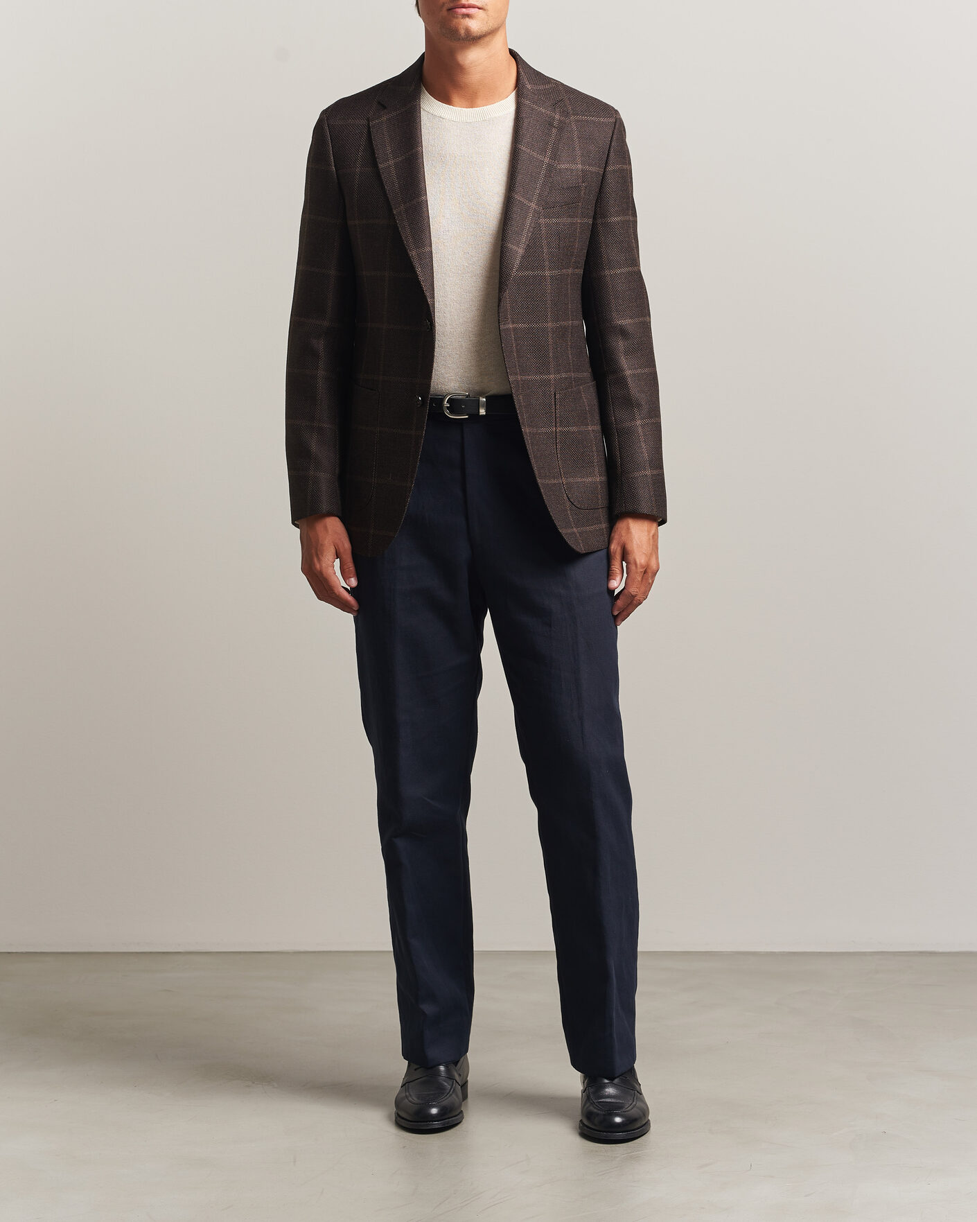 Mies | Pikkutakit | BOSS BLACK | Hutson Checked Wool Blazer Dark Brown