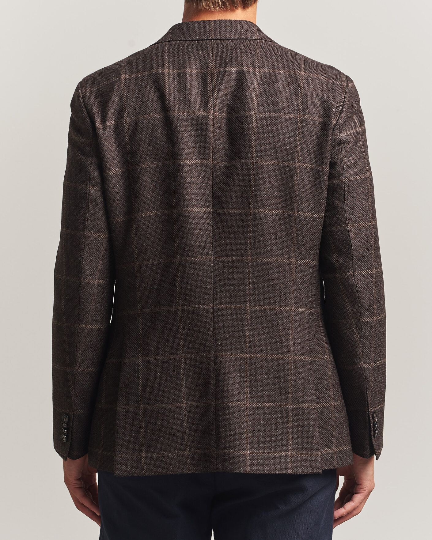 Mies | Pikkutakit | BOSS BLACK | Hutson Checked Wool Blazer Dark Brown