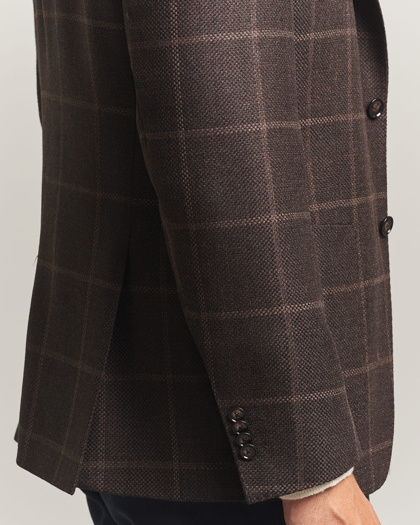 Mies | Pikkutakit | BOSS BLACK | Hutson Checked Wool Blazer Dark Brown