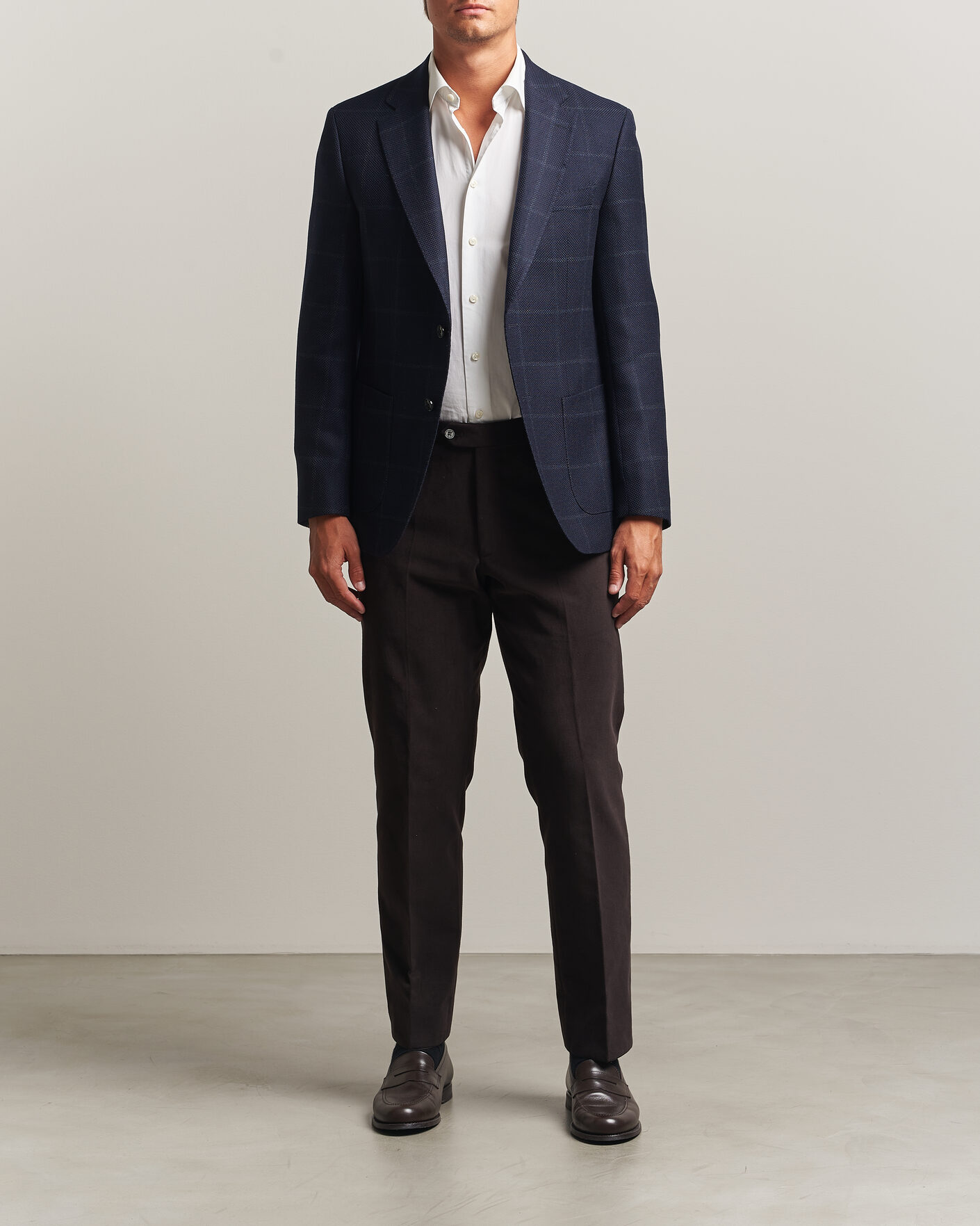 Mies | Pikkutakit | BOSS BLACK | Hutson Checked Wool Blazer Dark Blue