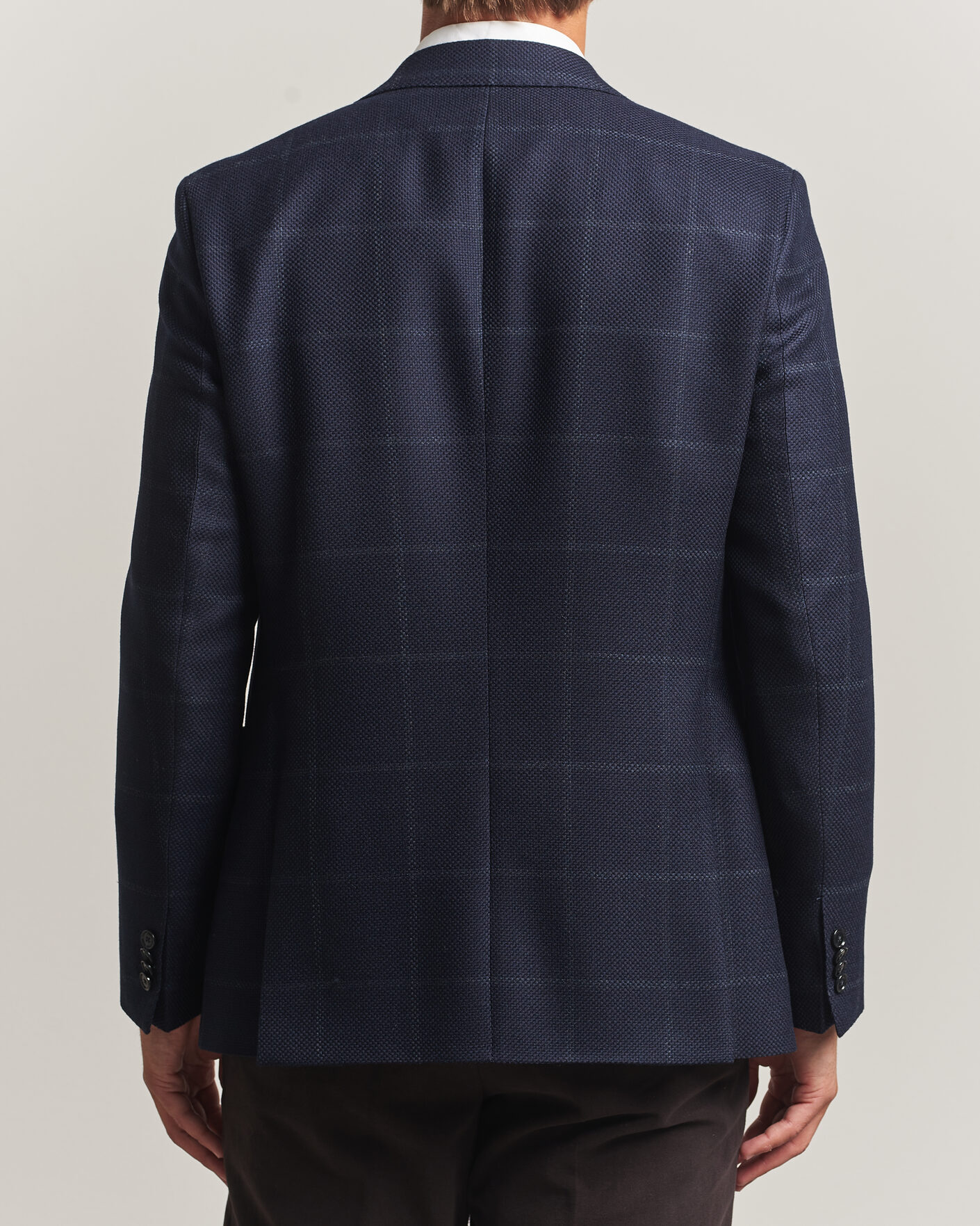 Mies | Pikkutakit | BOSS BLACK | Hutson Checked Wool Blazer Dark Blue