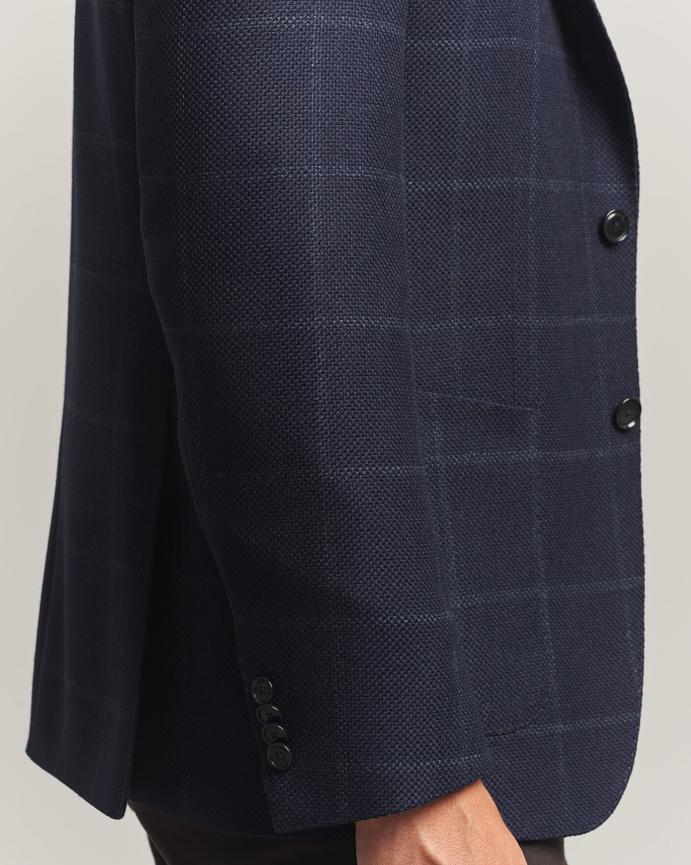 Mies | Pikkutakit | BOSS BLACK | Hutson Checked Wool Blazer Dark Blue