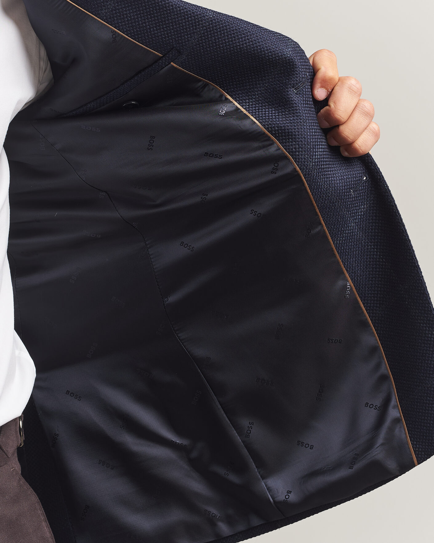 Mies | Pikkutakit | BOSS BLACK | Hutson Checked Wool Blazer Dark Blue