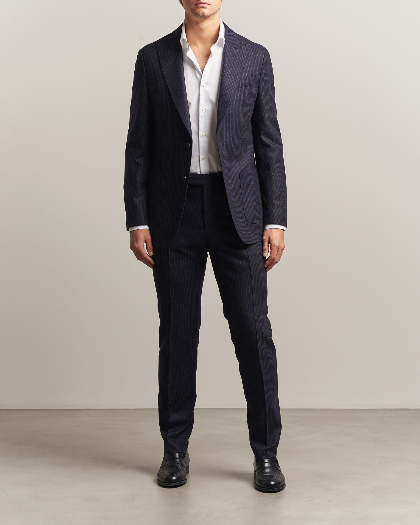 Mies | Puvut | BOSS BLACK | Huge Wool Pinstriped Suit Dark Blue