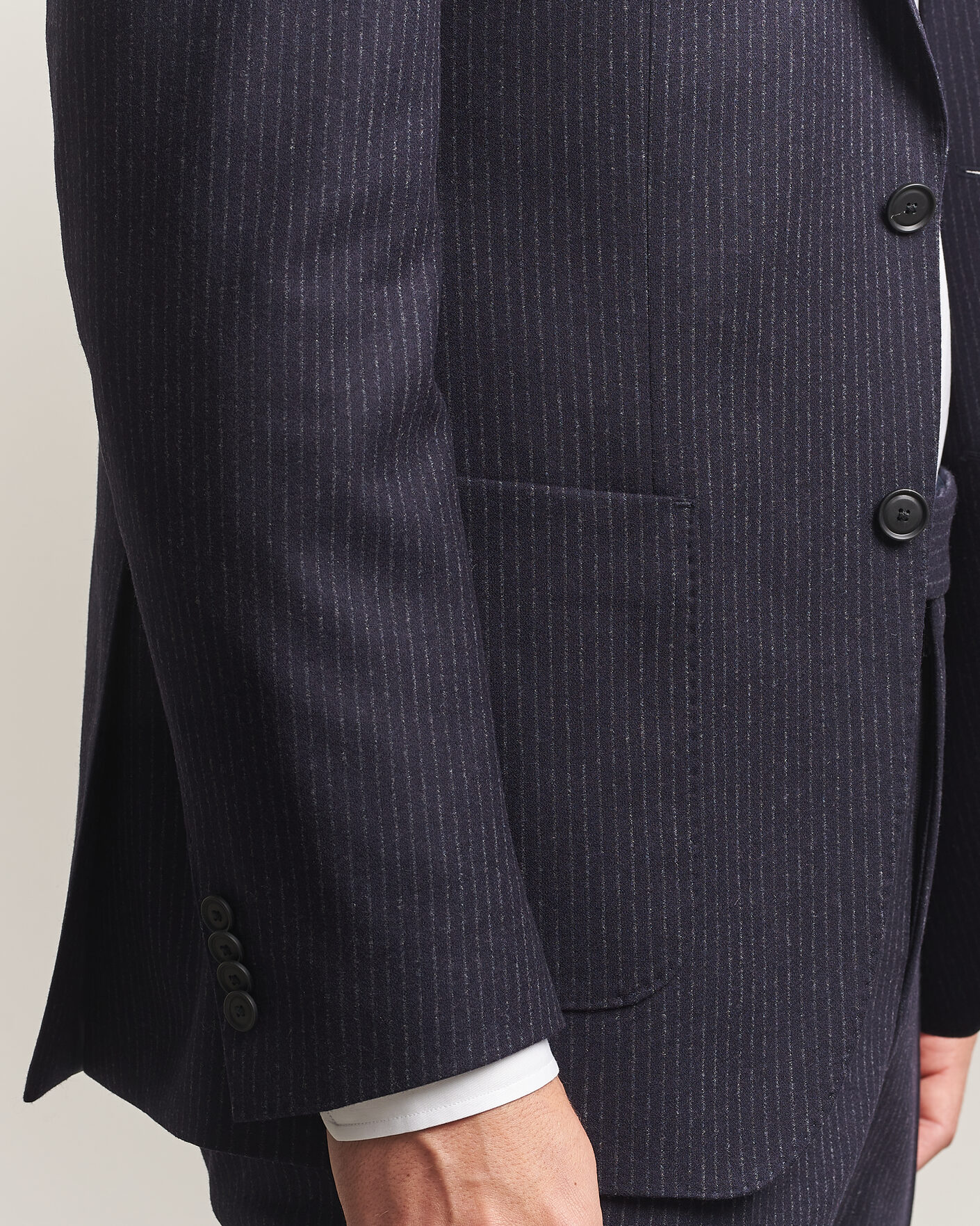 Mies | Puvut | BOSS BLACK | Huge Wool Pinstriped Suit Dark Blue