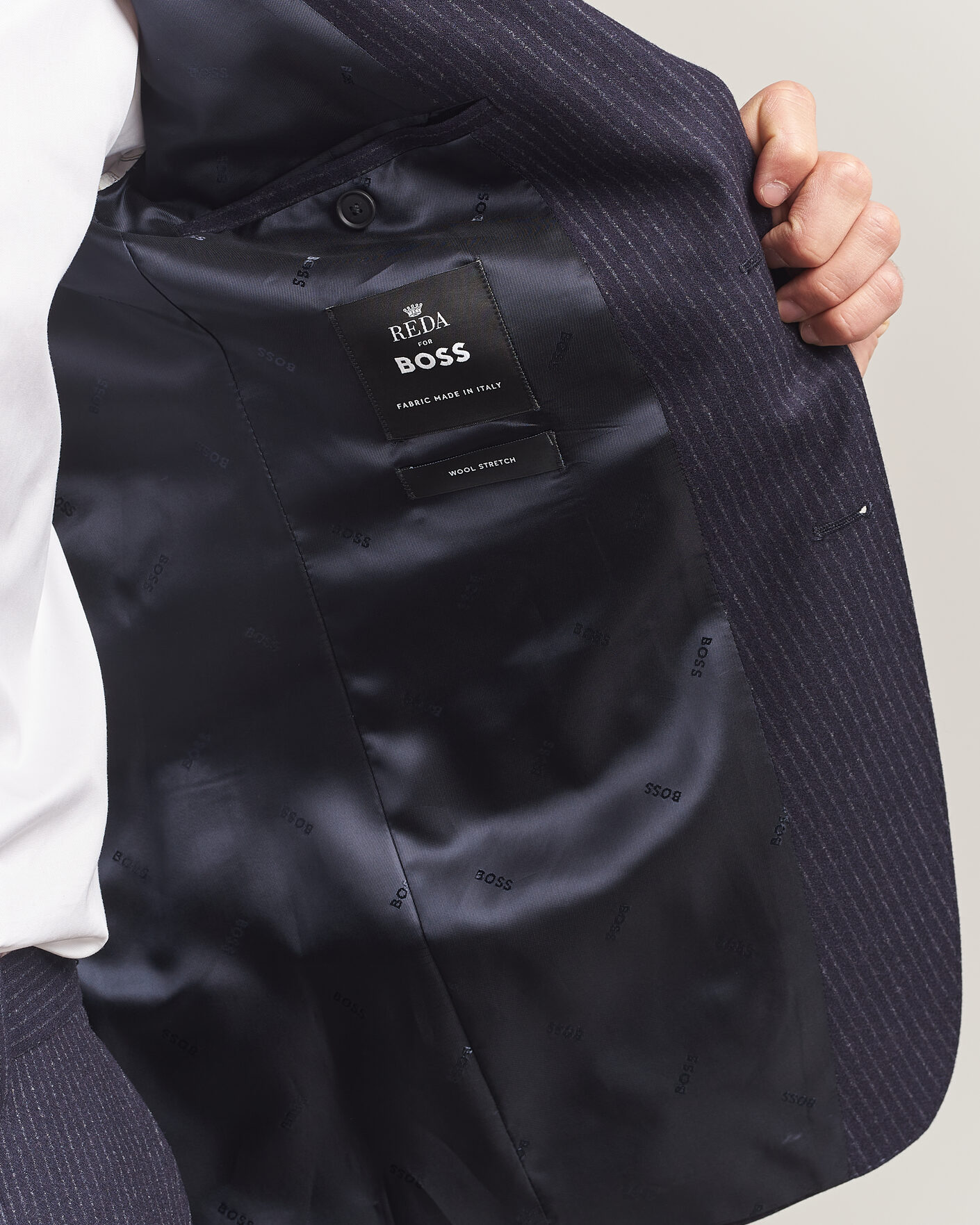Mies | Puvut | BOSS BLACK | Huge Wool Pinstriped Suit Dark Blue