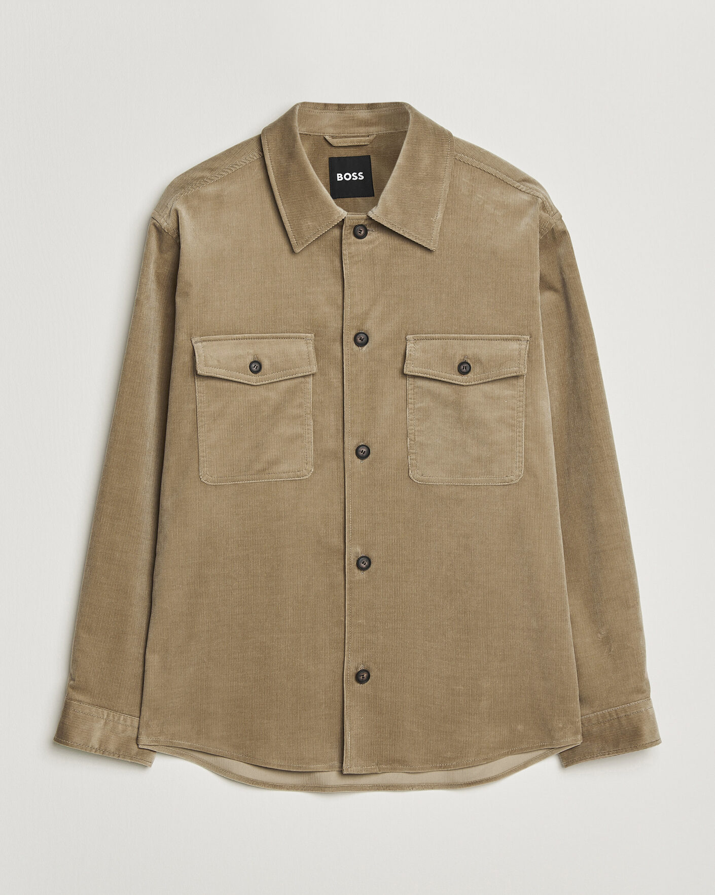 Mies | Kauluspaidat | BOSS BLACK | Carper Corduroy Overshirt Open Brown