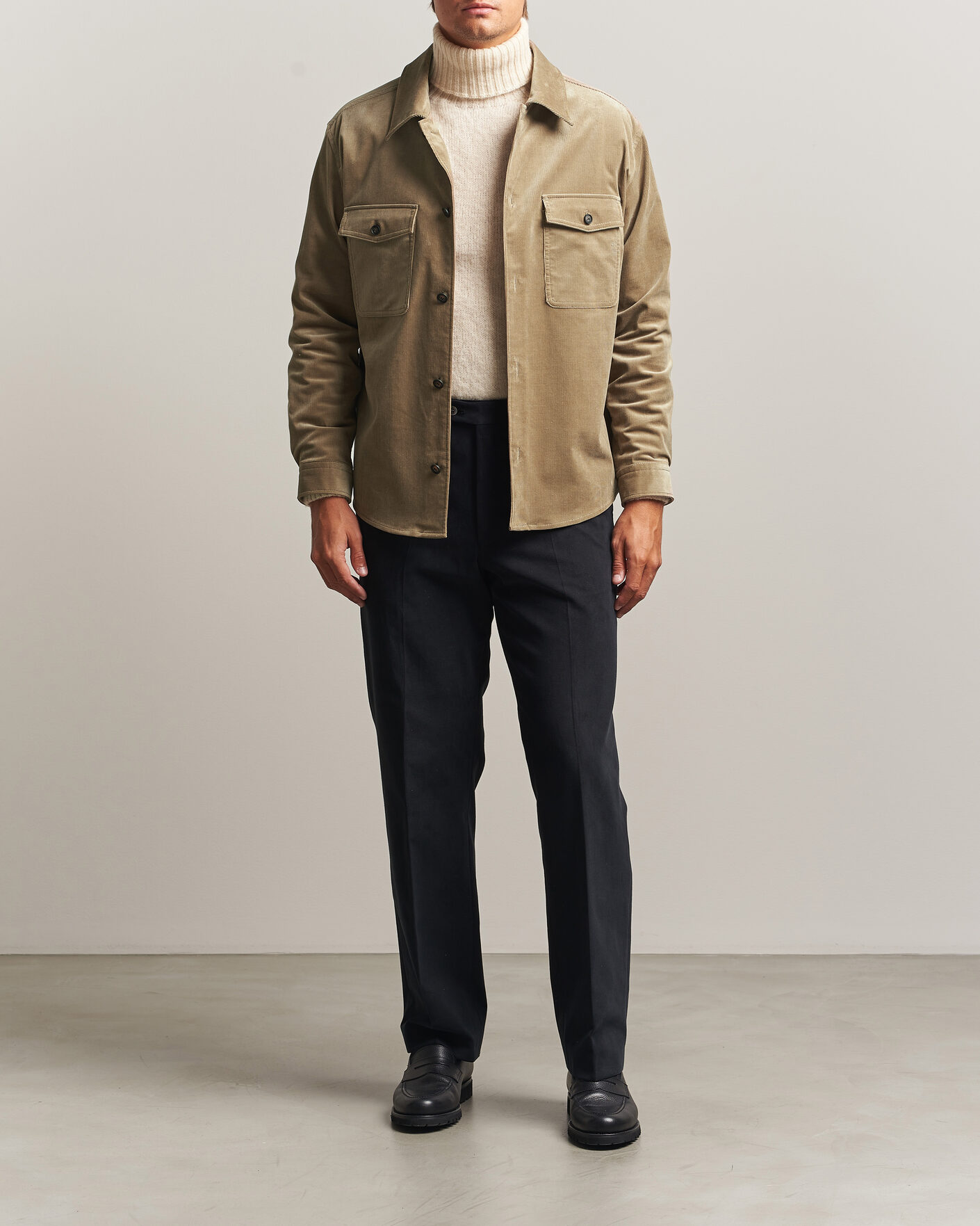 Mies | Kauluspaidat | BOSS BLACK | Carper Corduroy Overshirt Open Brown
