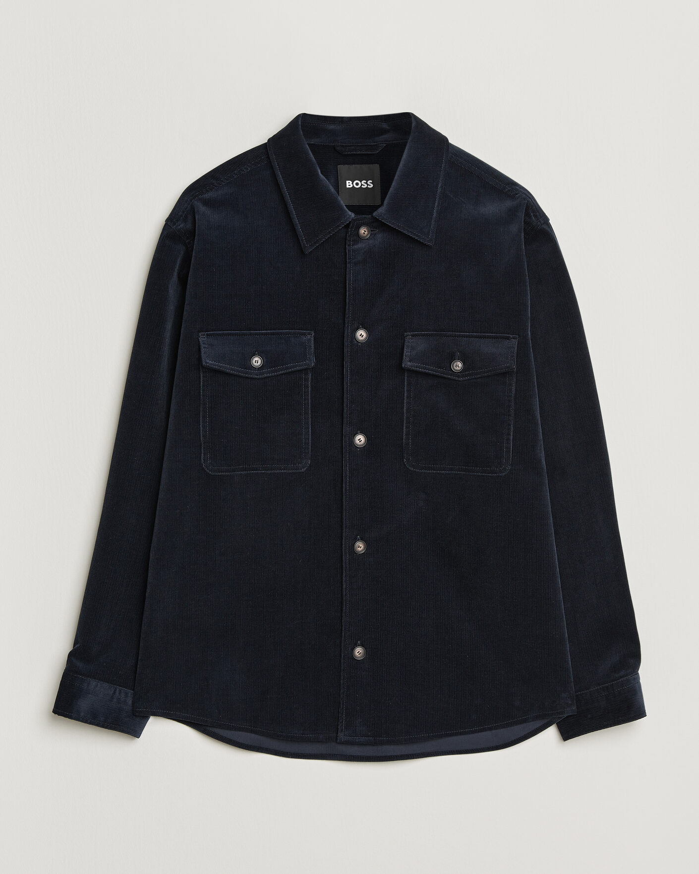Mies | Kauluspaidat | BOSS BLACK | Carper Corduroy Overshirt Dark Blue