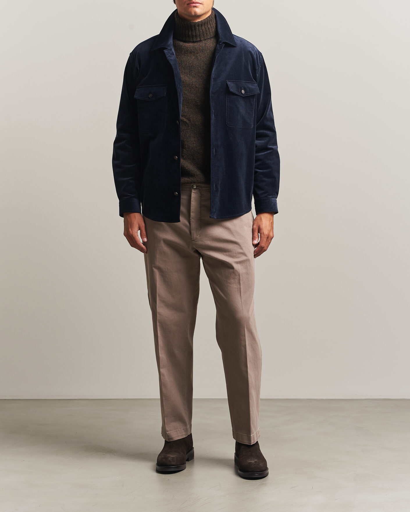 Mies | Kauluspaidat | BOSS BLACK | Carper Corduroy Overshirt Dark Blue