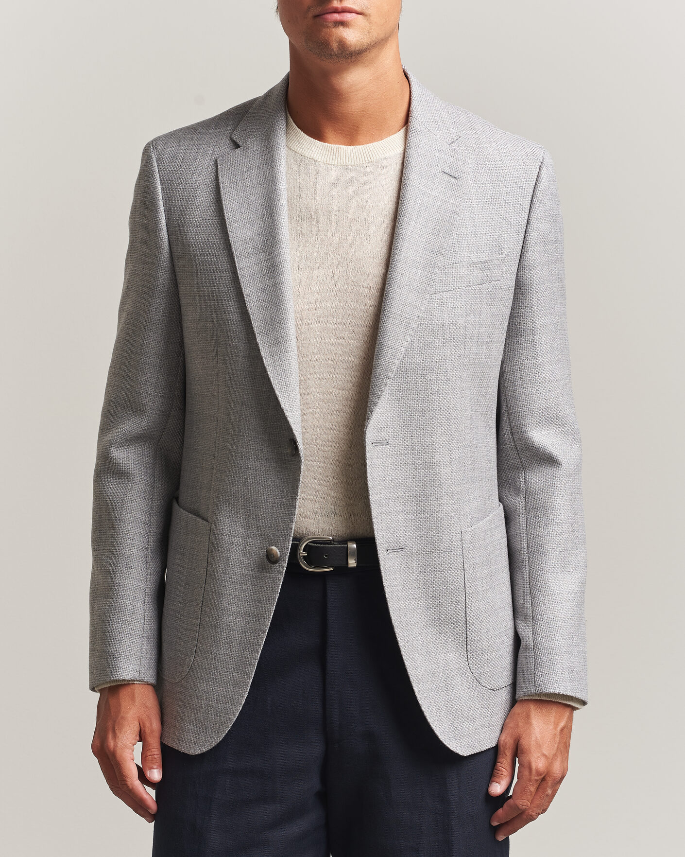 Mies | Pikkutakit | BOSS BLACK | Hutson Wool Patch Pocket Blazer Light Grey