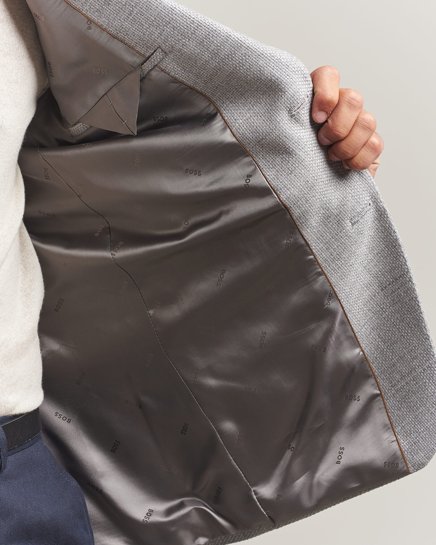 Mies | Pikkutakit | BOSS BLACK | Hutson Wool Patch Pocket Blazer Light Grey