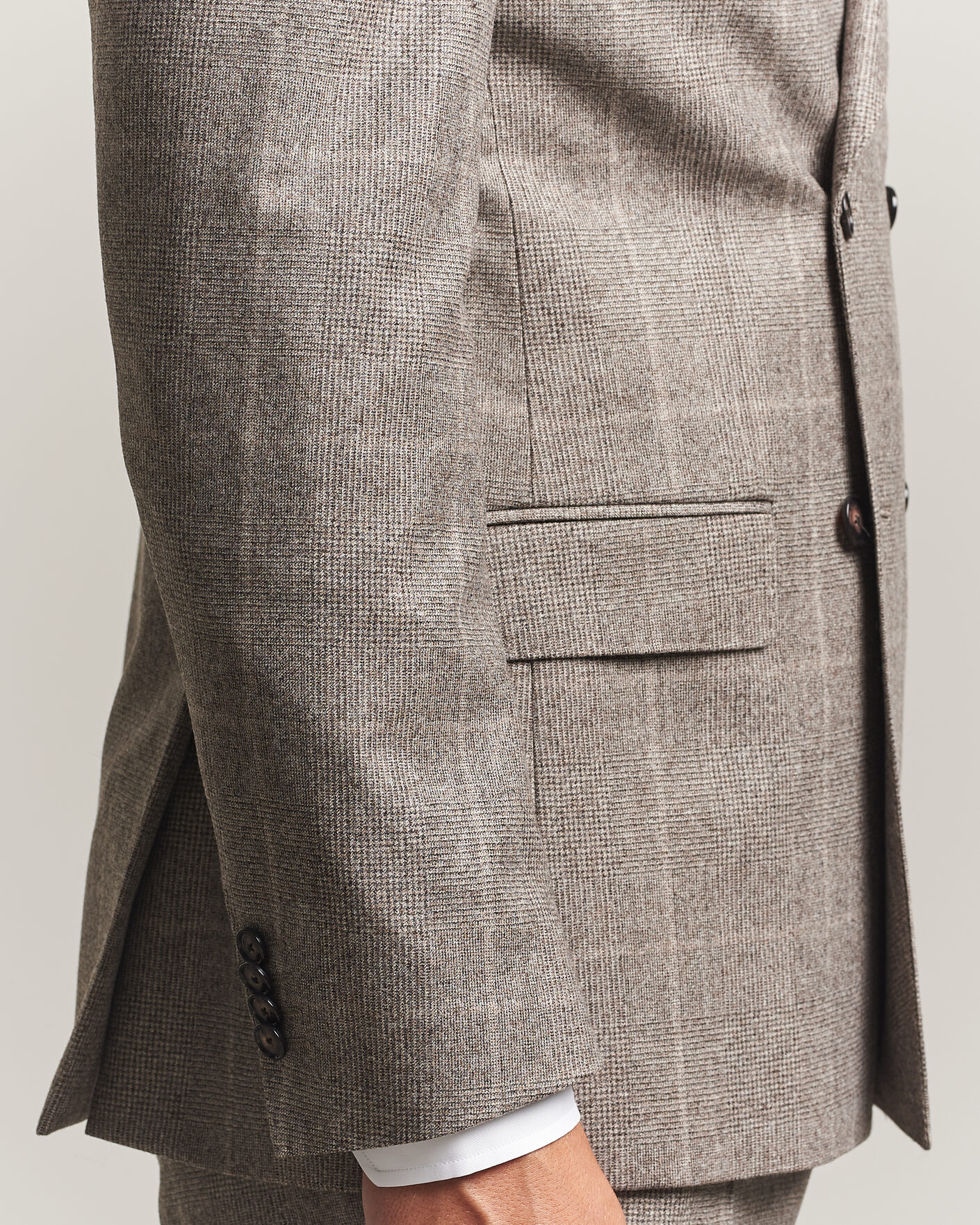 Mies | Puvut | BOSS BLACK | Huge Wool Checked Double Breasted Suit Open Brown