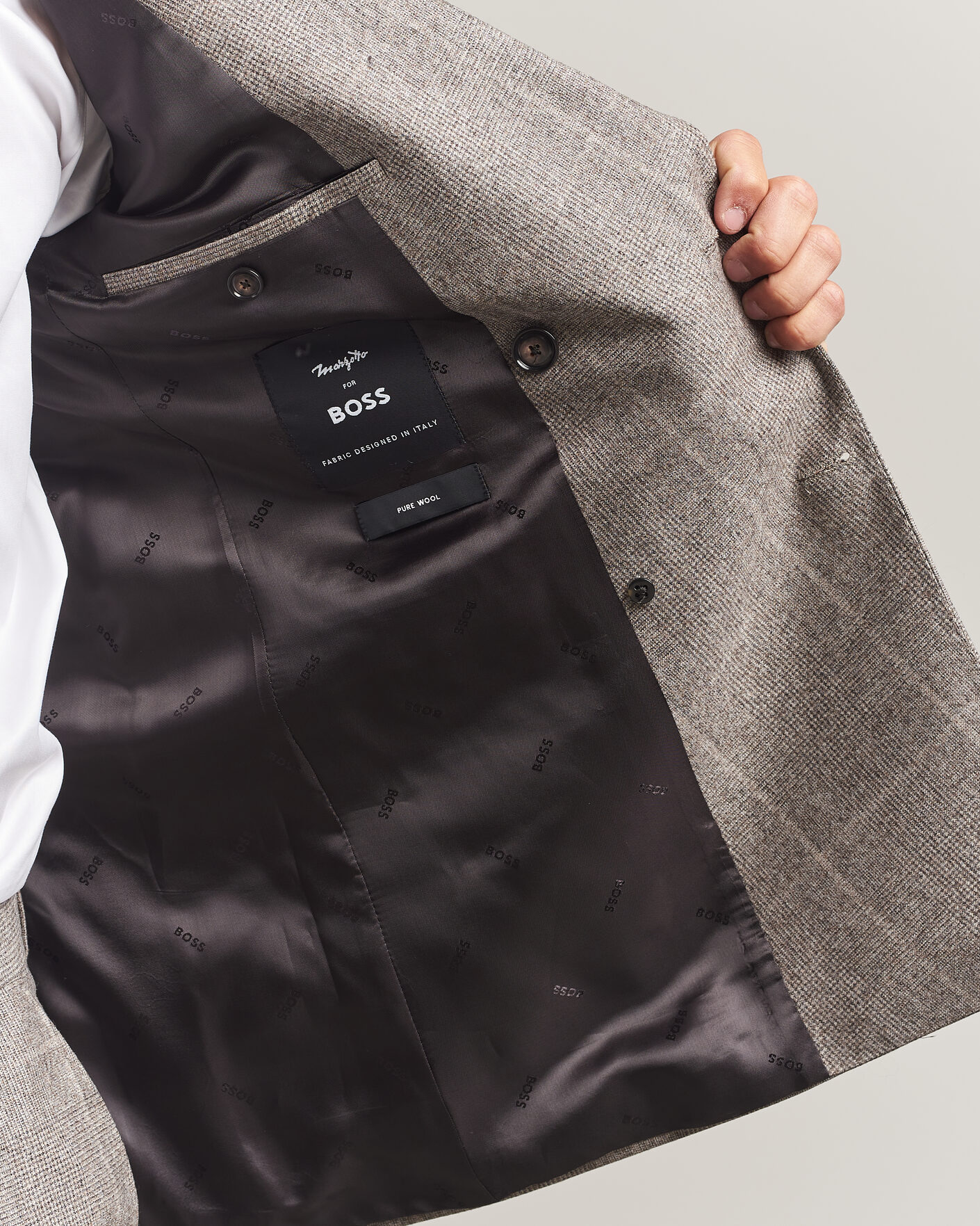 Mies | Puvut | BOSS BLACK | Huge Wool Checked Double Breasted Suit Open Brown