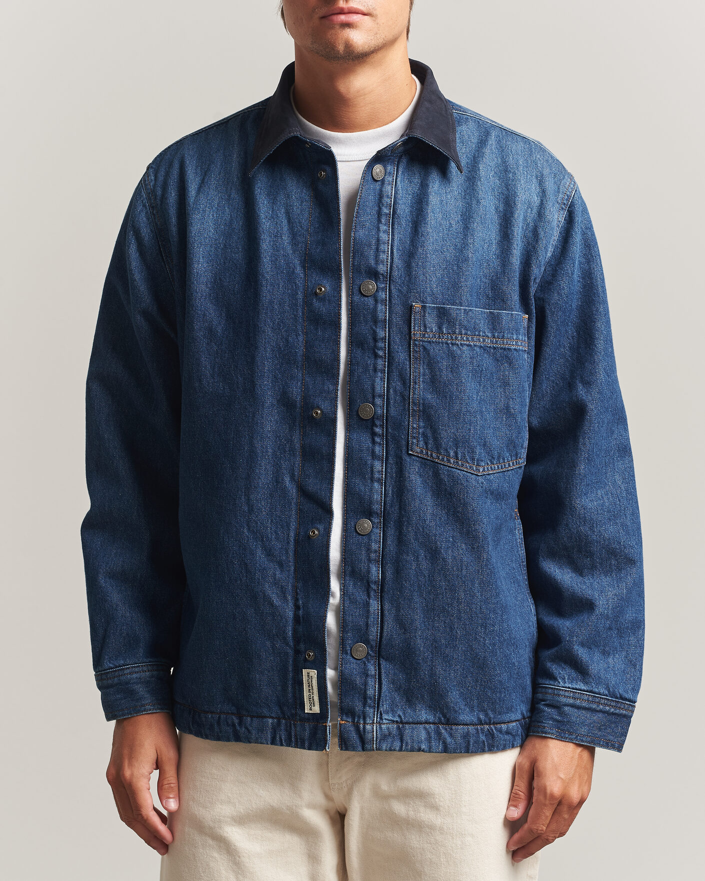 Mies | Kauluspaidat | BOSS ORANGE | Laredo Denim Overshirt Navy