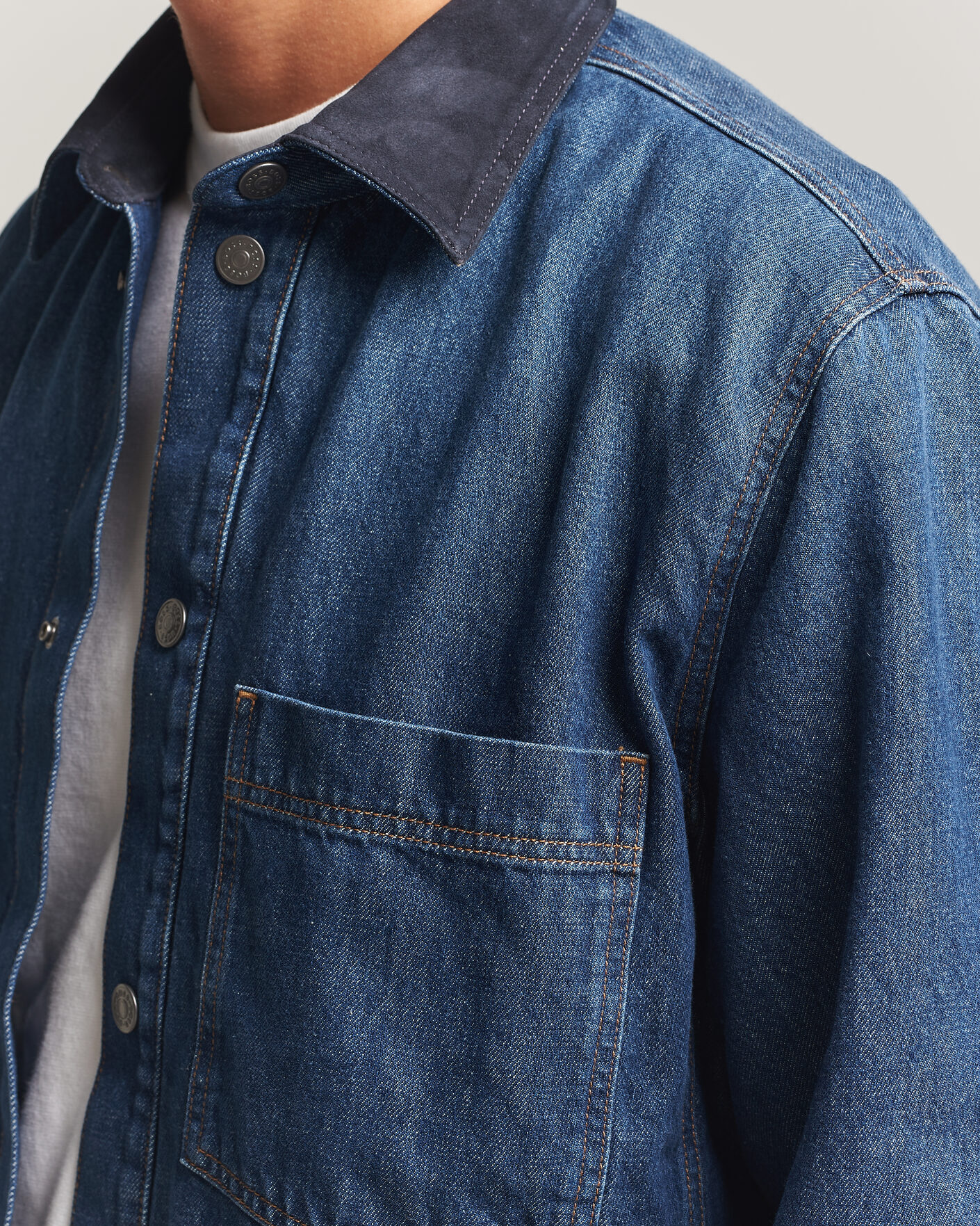 Mies | Kauluspaidat | BOSS ORANGE | Laredo Denim Overshirt Navy