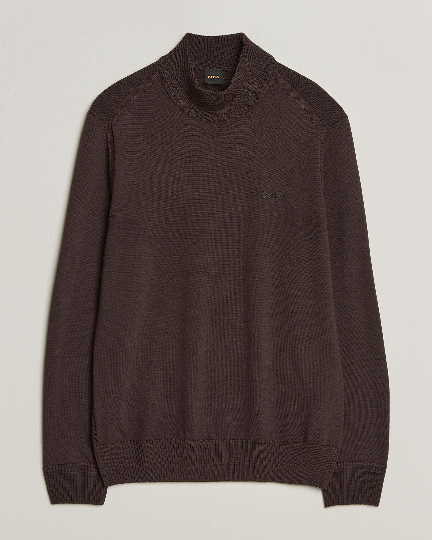 Mies | Puserot | BOSS ORANGE | Avac Knitted Turtleneck Dark Brown