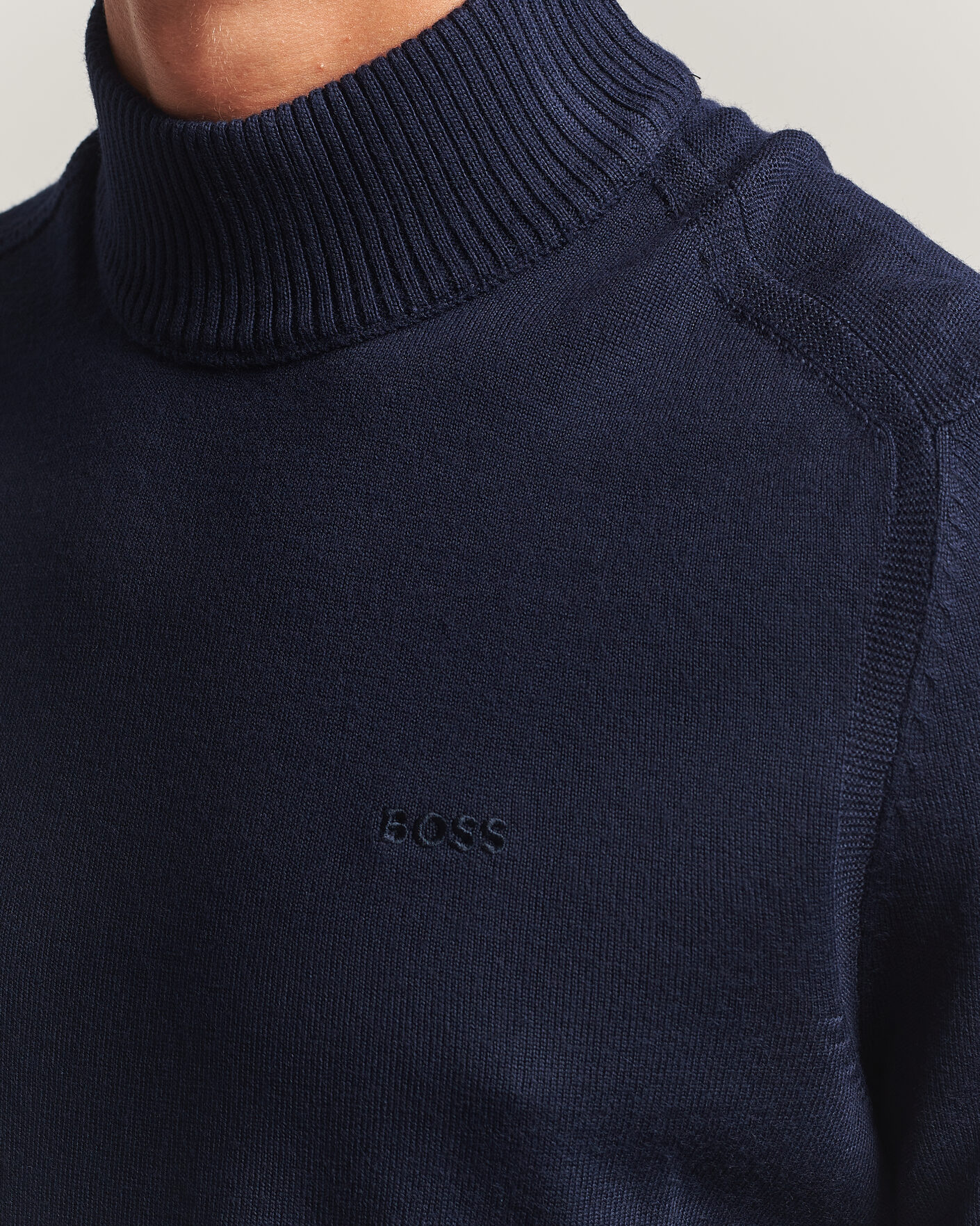Mies | Puserot | BOSS ORANGE | Avac Knitted Turtleneck Dark Blue