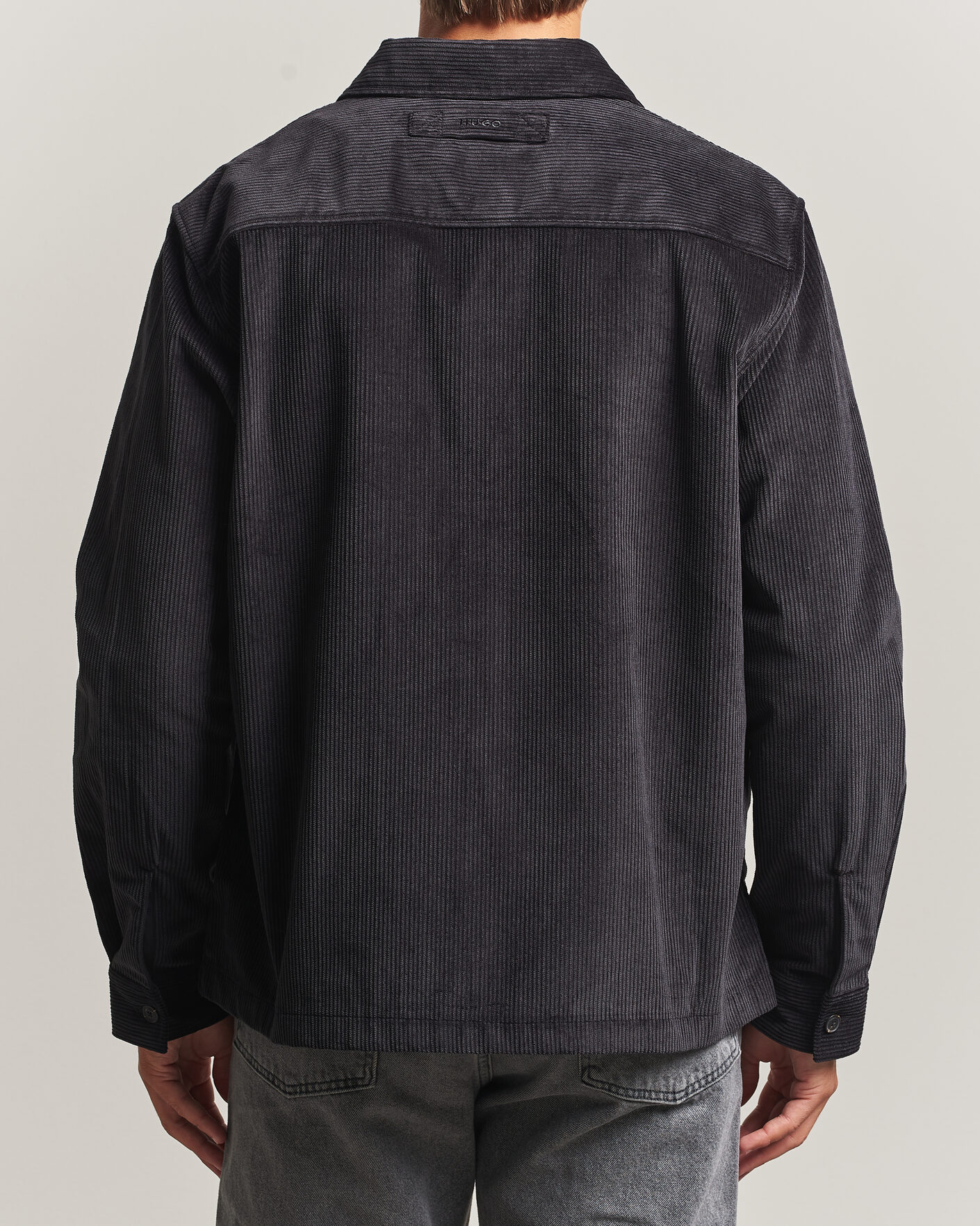 Mies | Kauluspaidat | HUGO | Ecord Corduroy Overshirt Black