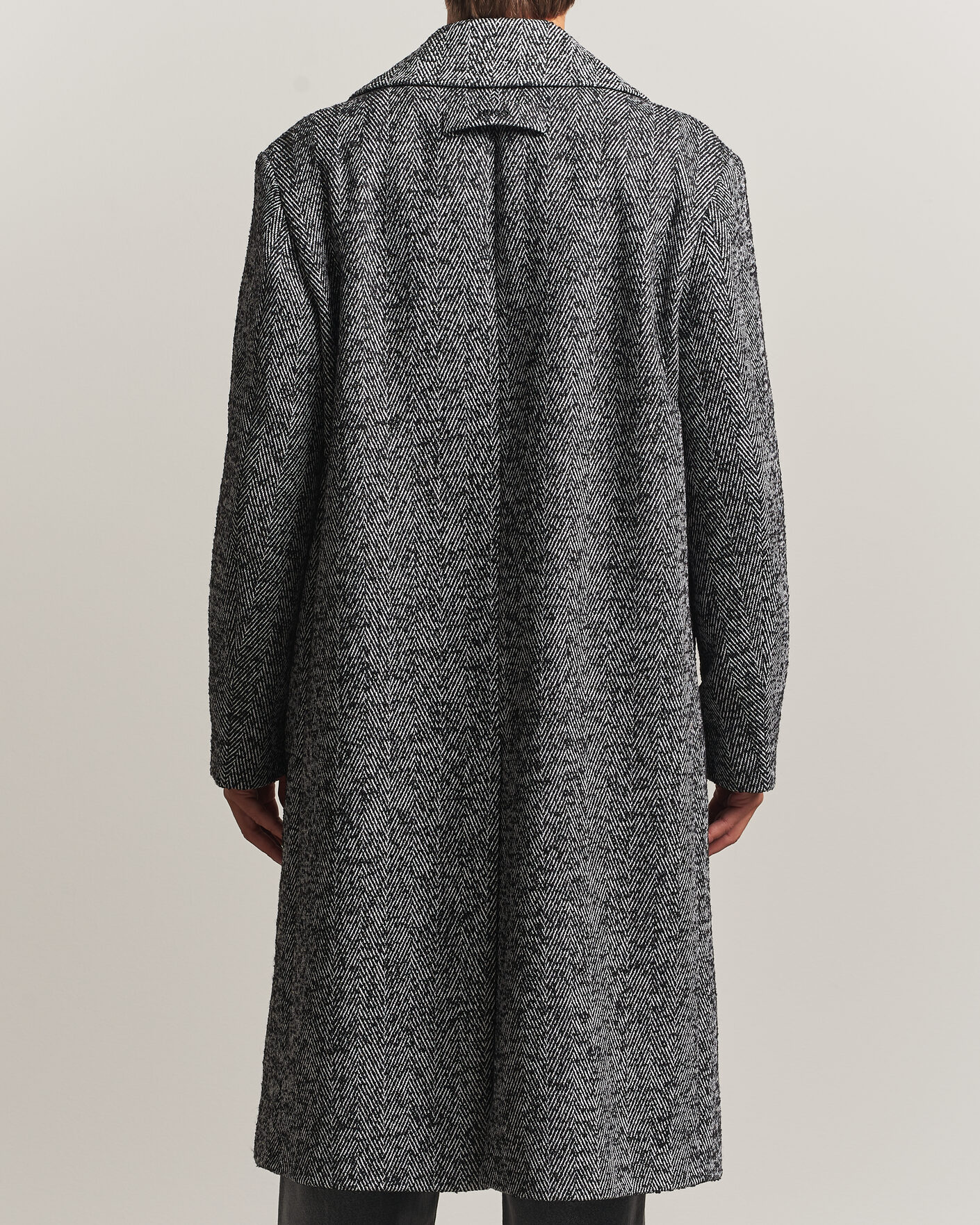 Mies | Takit | HUGO | Milas Herringbone Double Breasted Coat Dark Grey