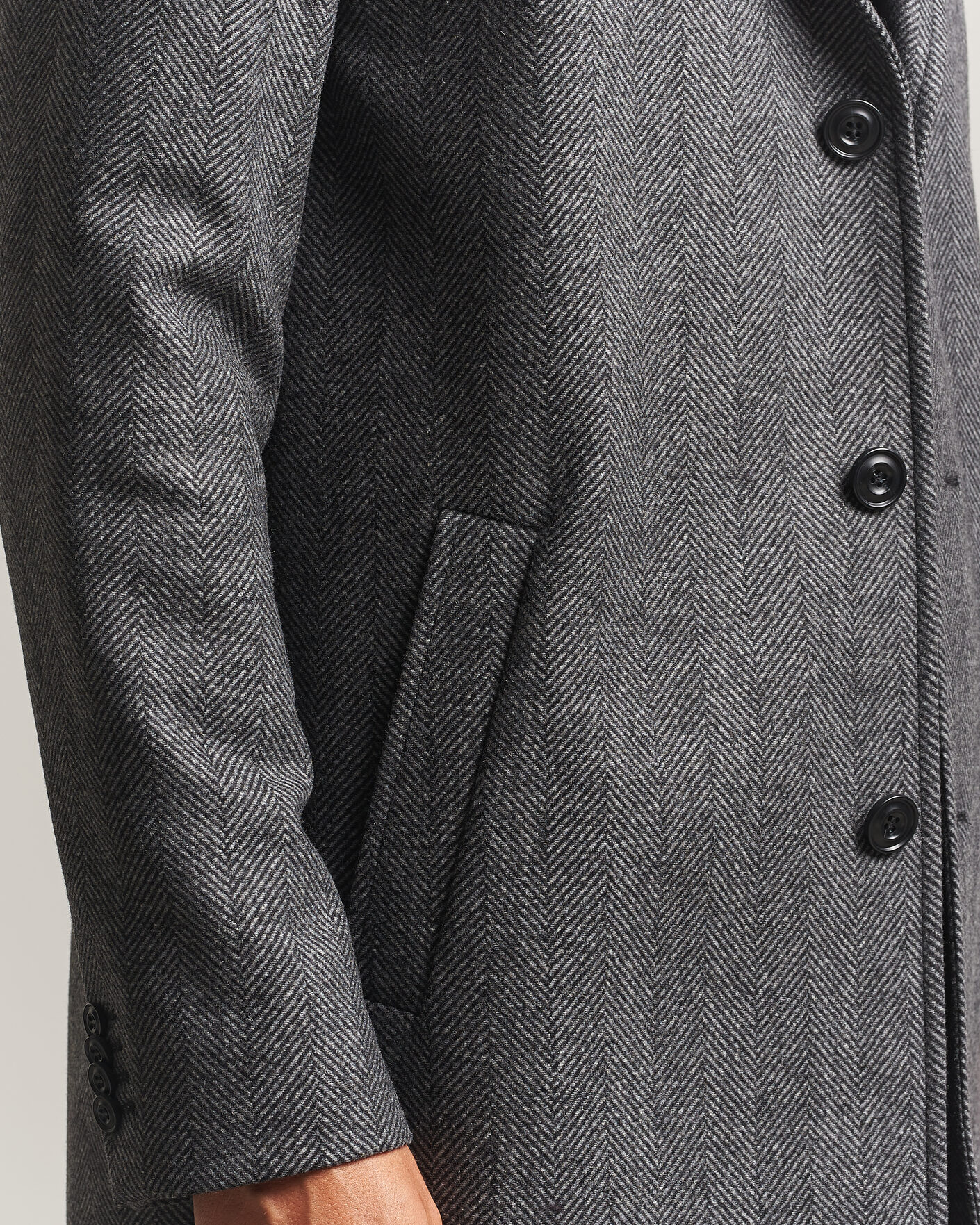 Mies | Takit | HUGO | Malte Herringbone Coat Dark Grey