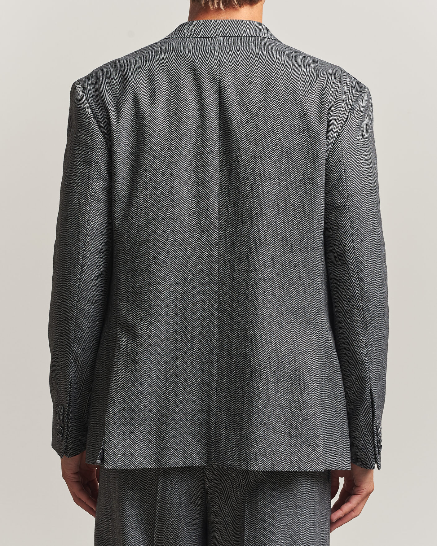 Mies | Pikkutakit | HUGO | Karlo Herringbone Double Breasted Blazer Dark Grey