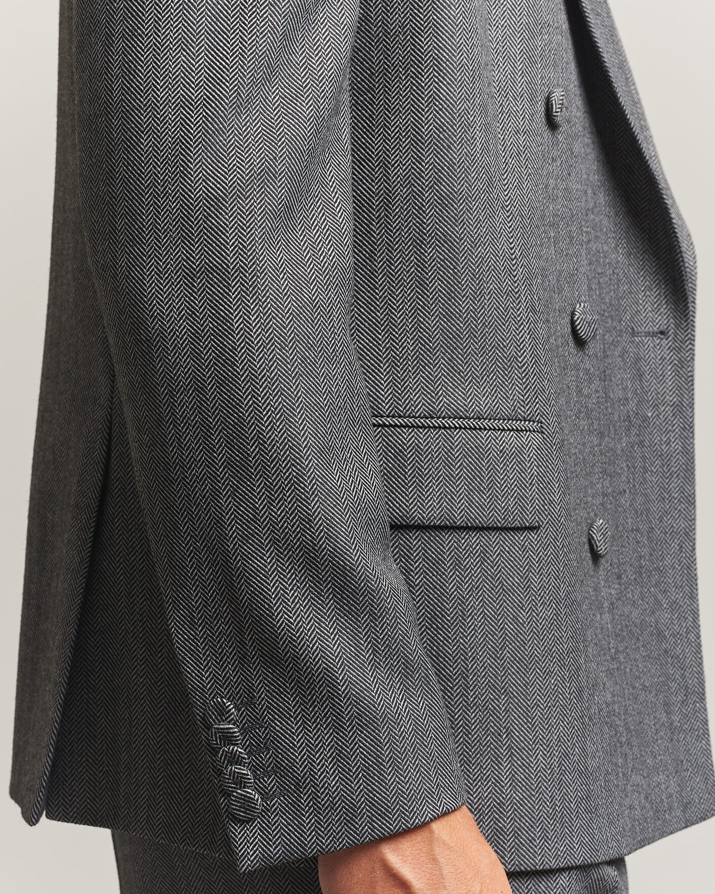 Mies | Pikkutakit | HUGO | Karlo Herringbone Double Breasted Blazer Dark Grey