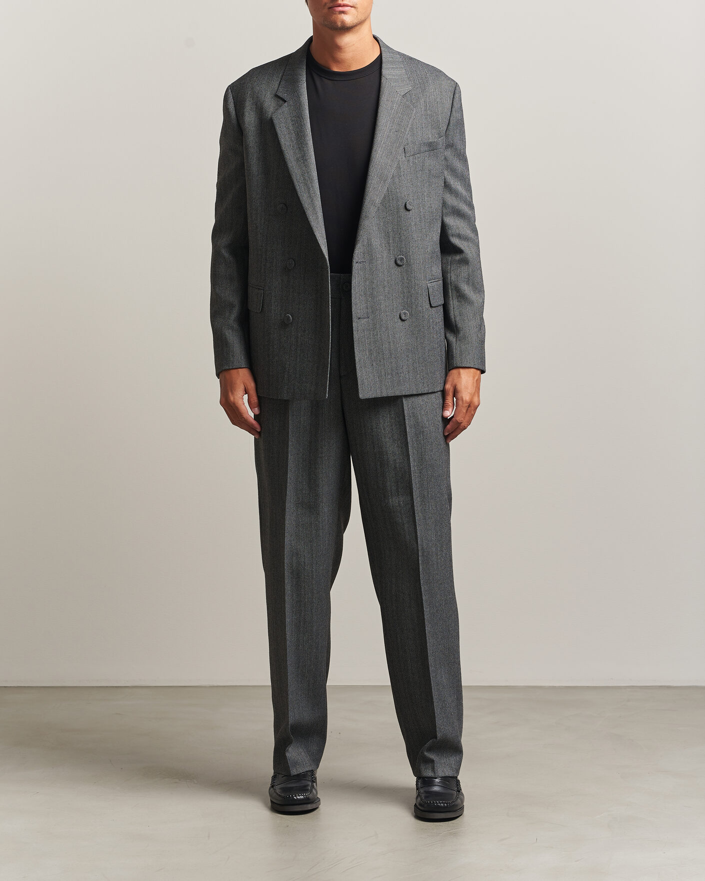Mies | Housut | HUGO | Flips Herringbone Suit Trousers Dark Grey