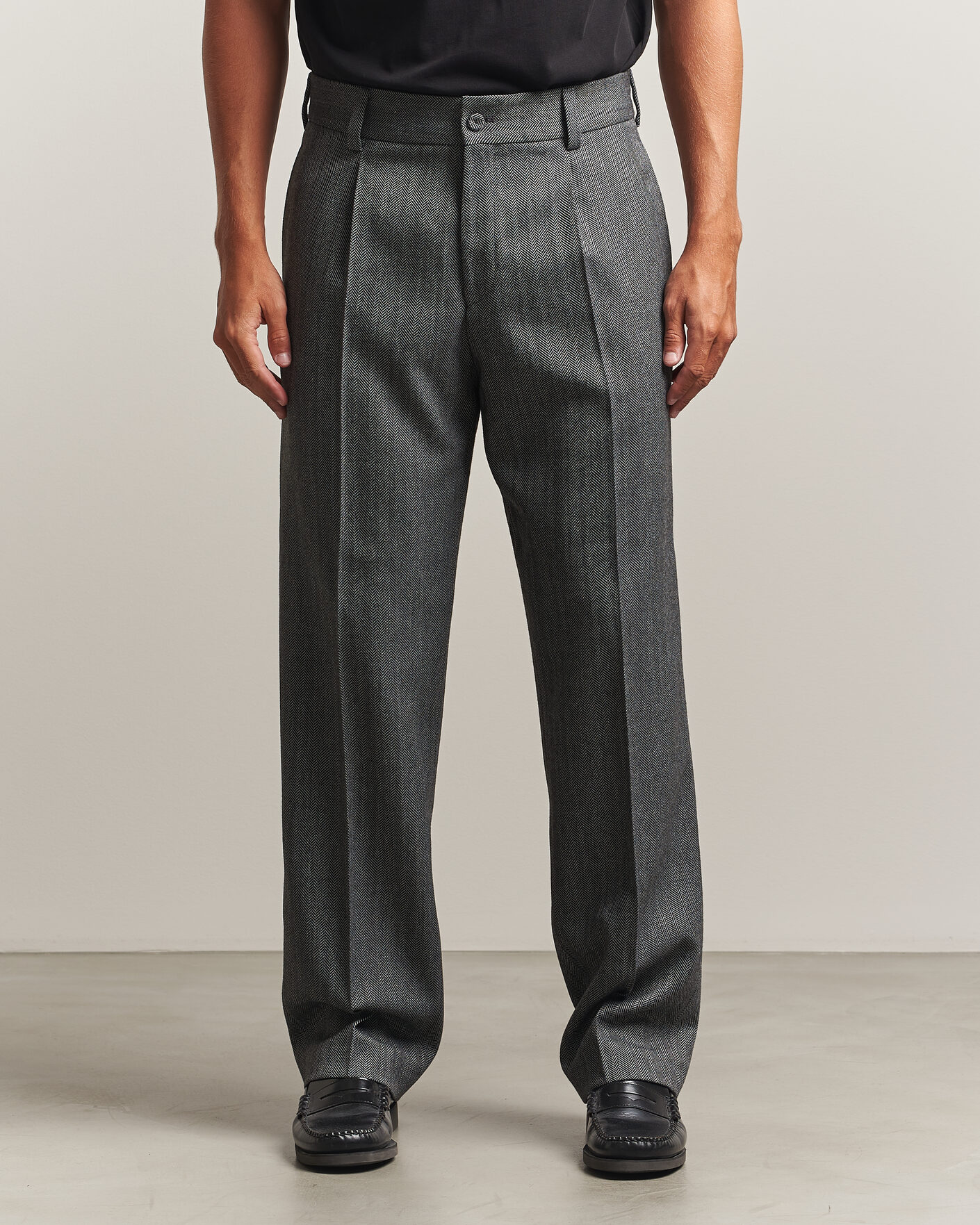 Mies | Housut | HUGO | Flips Herringbone Suit Trousers Dark Grey