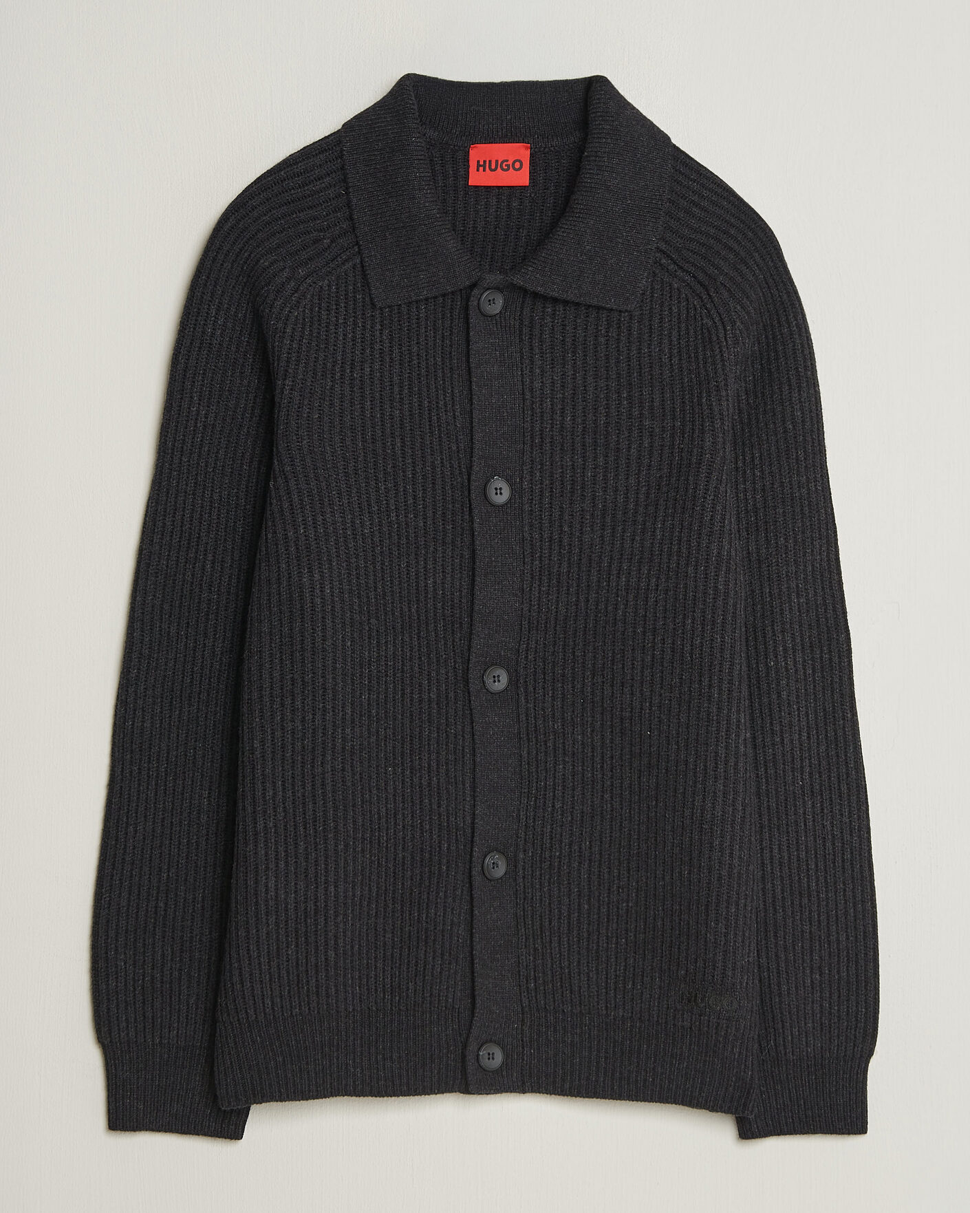Mies | Puserot | HUGO | Sardeep Wool Knitted Cardigan Black