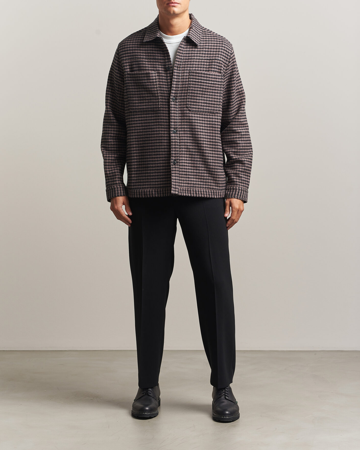 Mies | Kauluspaidat | HUGO | Eniri Houndstooth Overshirt Copper Brown