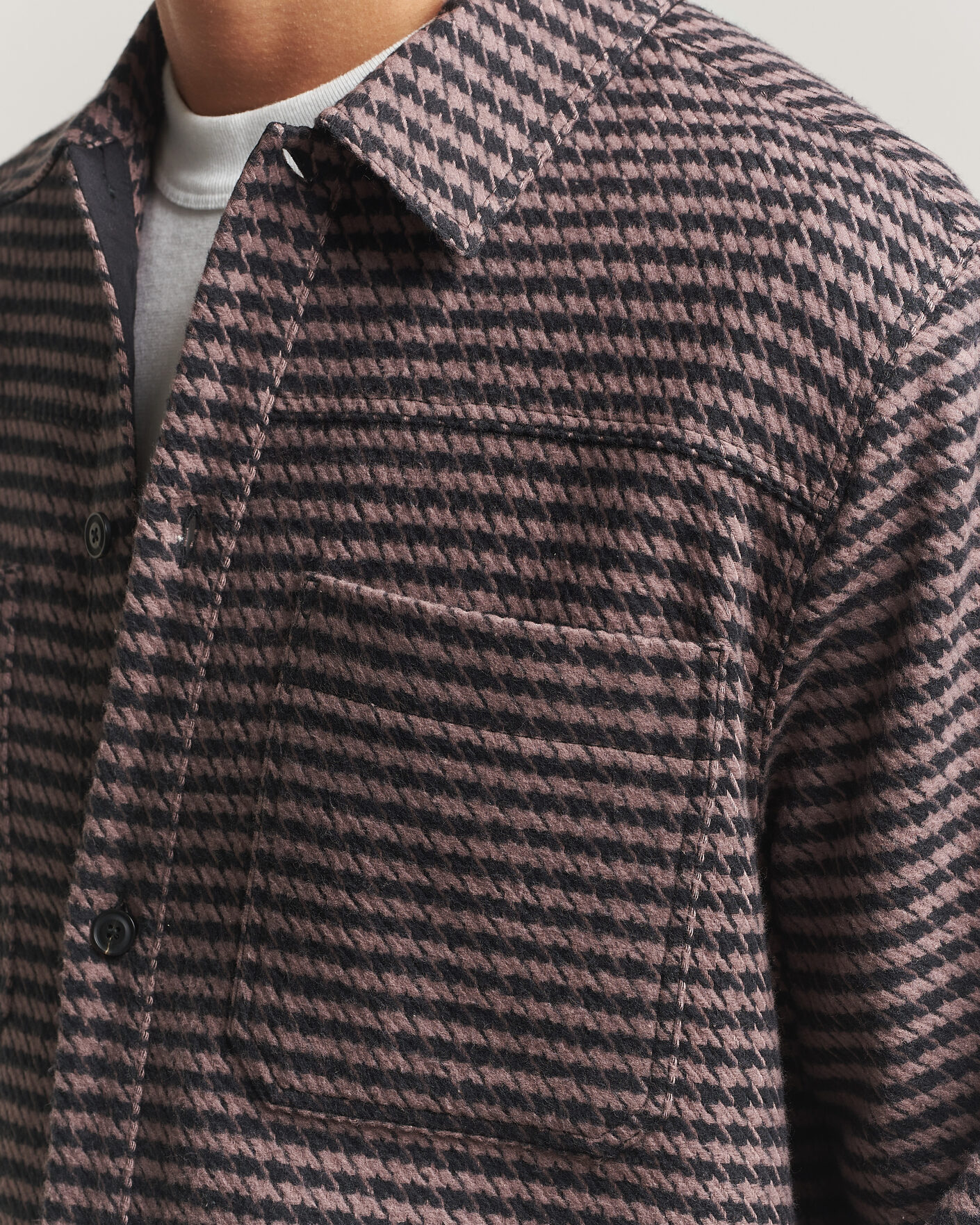 Mies | Kauluspaidat | HUGO | Eniri Houndstooth Overshirt Copper Brown