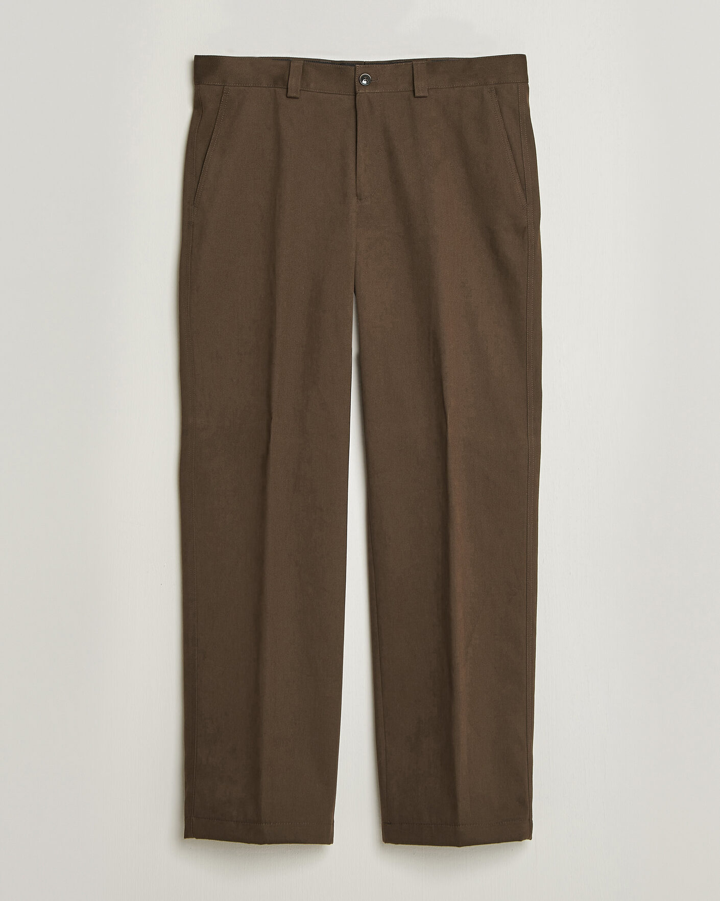 Mies | Housut | BOSS CAMEL | Pave Brushed Cotton Pleated Trousers Open Green