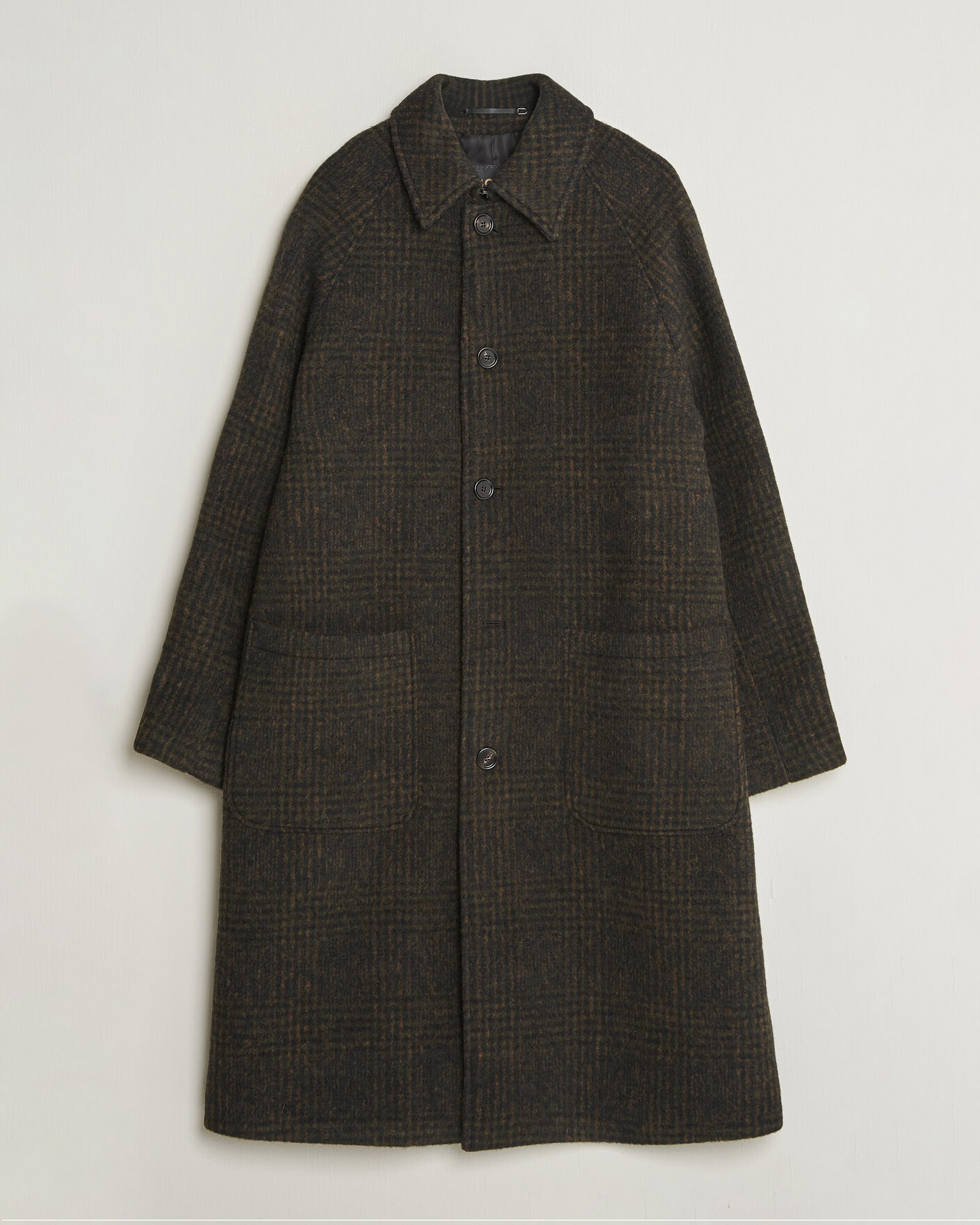 Mies | Takit | BOSS CAMEL | Cohn Wool Checked Coat Open Green