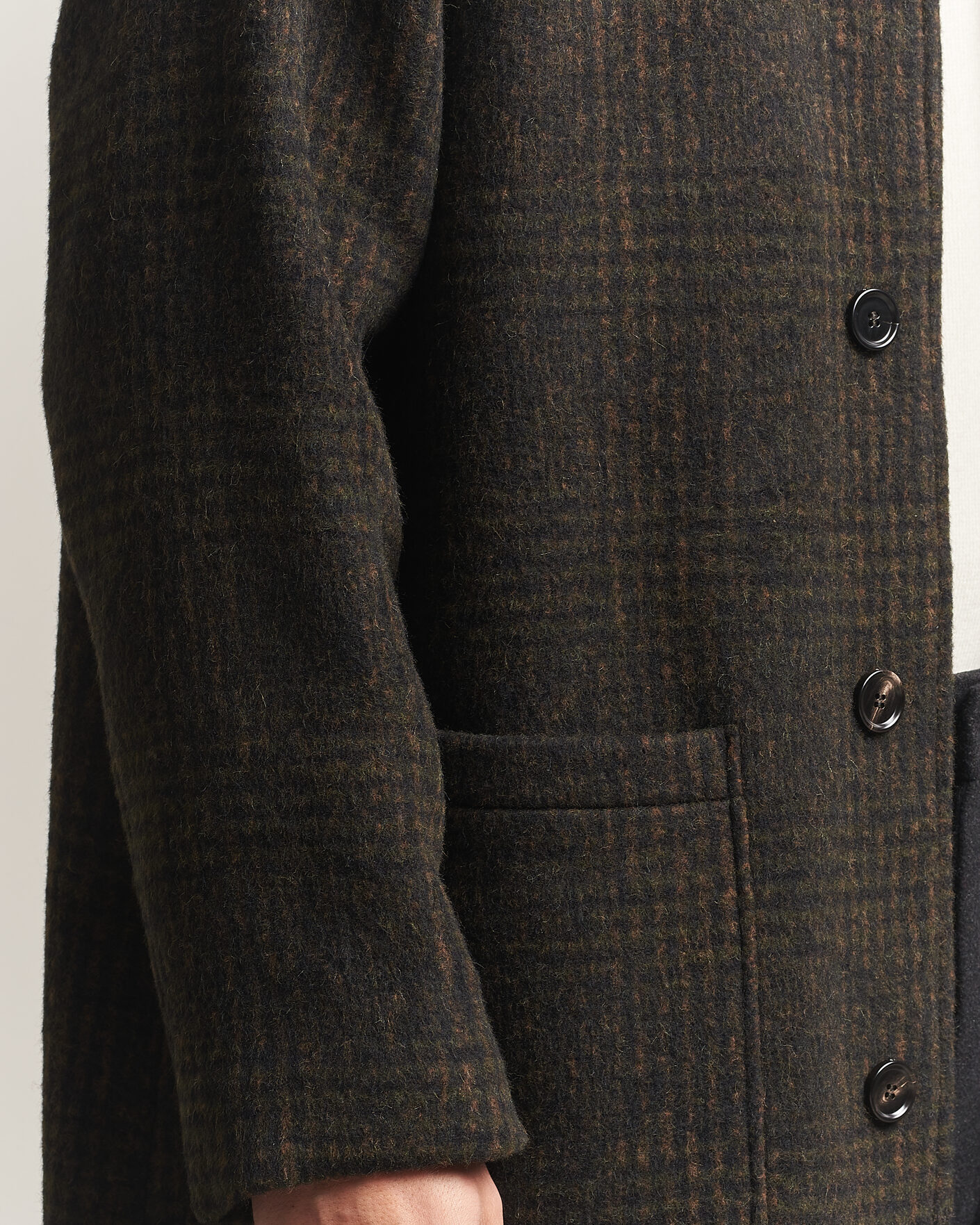 Mies | Takit | BOSS CAMEL | Cohn Wool Checked Coat Open Green