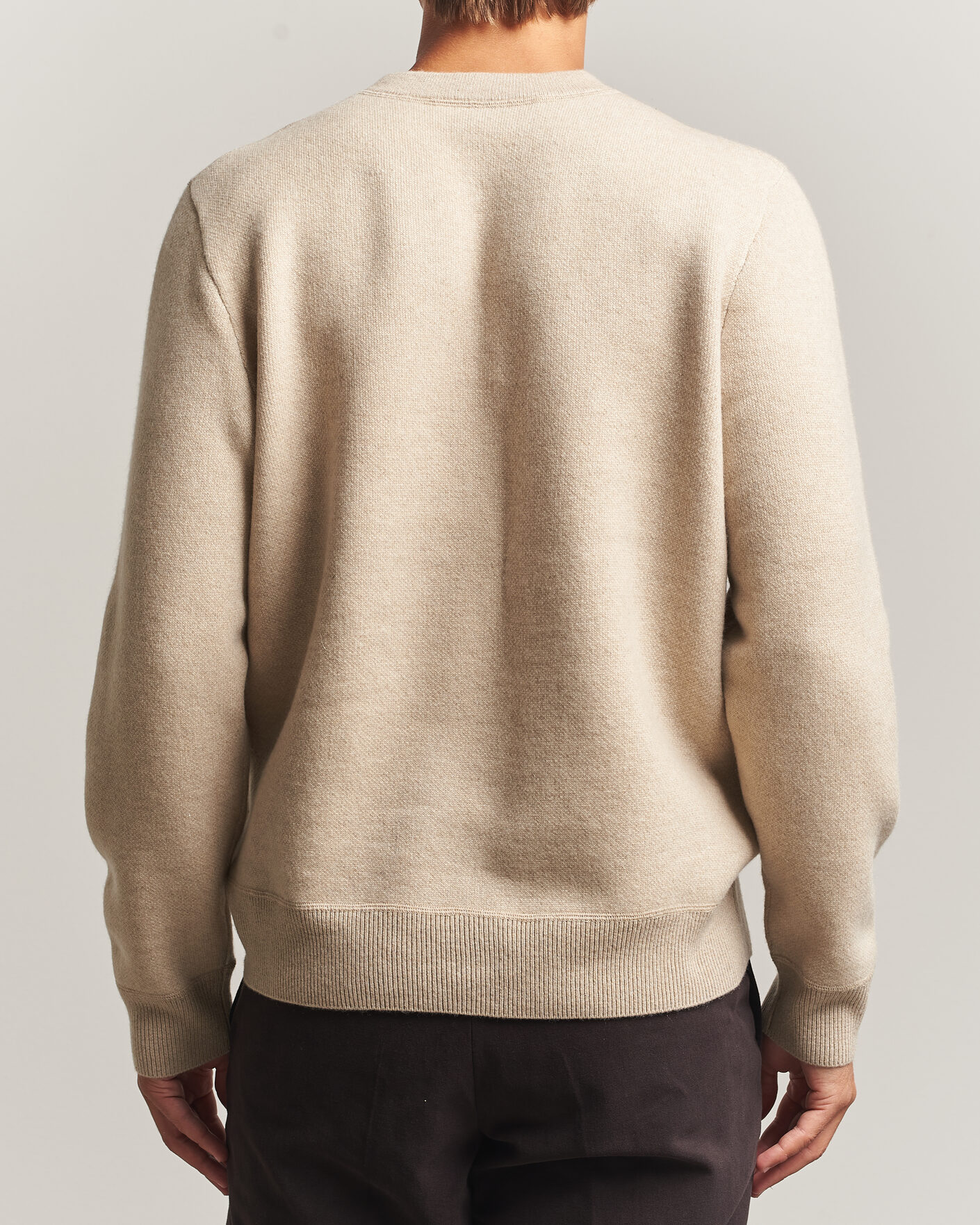 Mies | Puserot | BOSS CAMEL | Farrison Wool Knitted Sweater Light Beige
