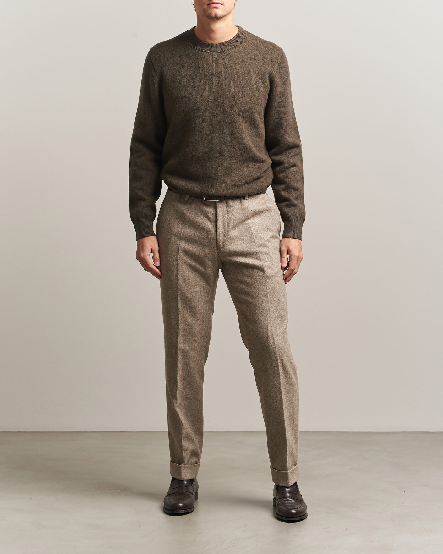 Mies | Puserot | BOSS CAMEL | Farrison Cashmere Knitted Sweater Open Green