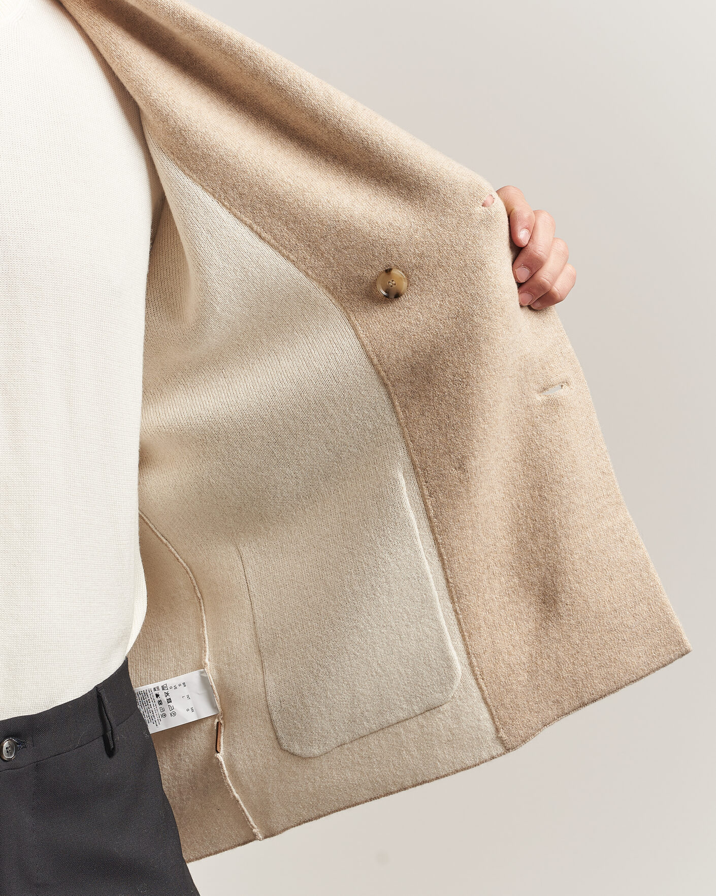 Mies | Puserot | BOSS CAMEL | Fenturo Wool Knitted Cardigan Light Beige