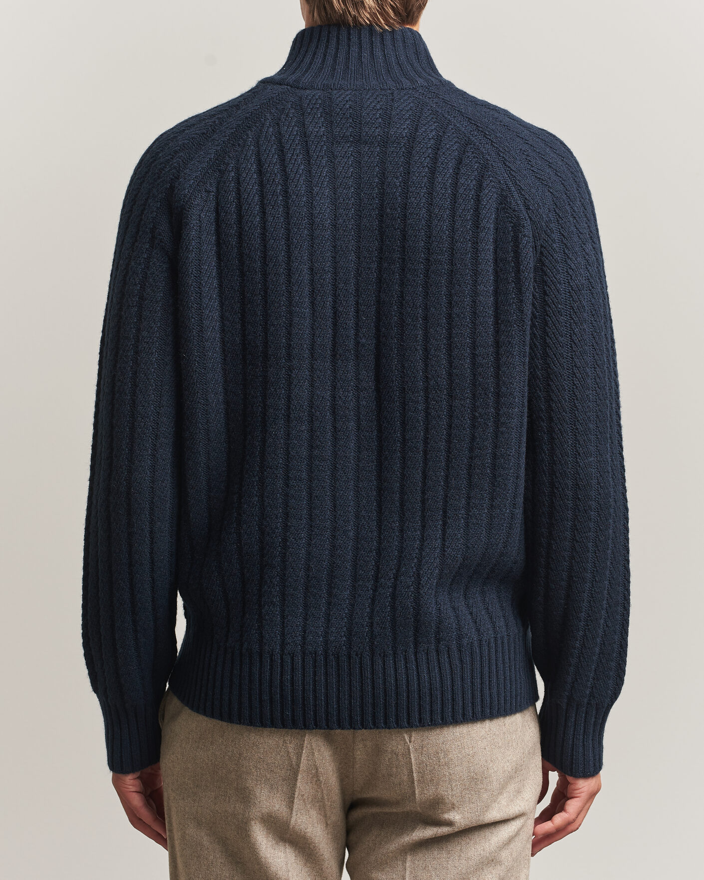 Mies | Puserot | BOSS CAMEL | Filane Wool Knitted Full Zip Dark Blue