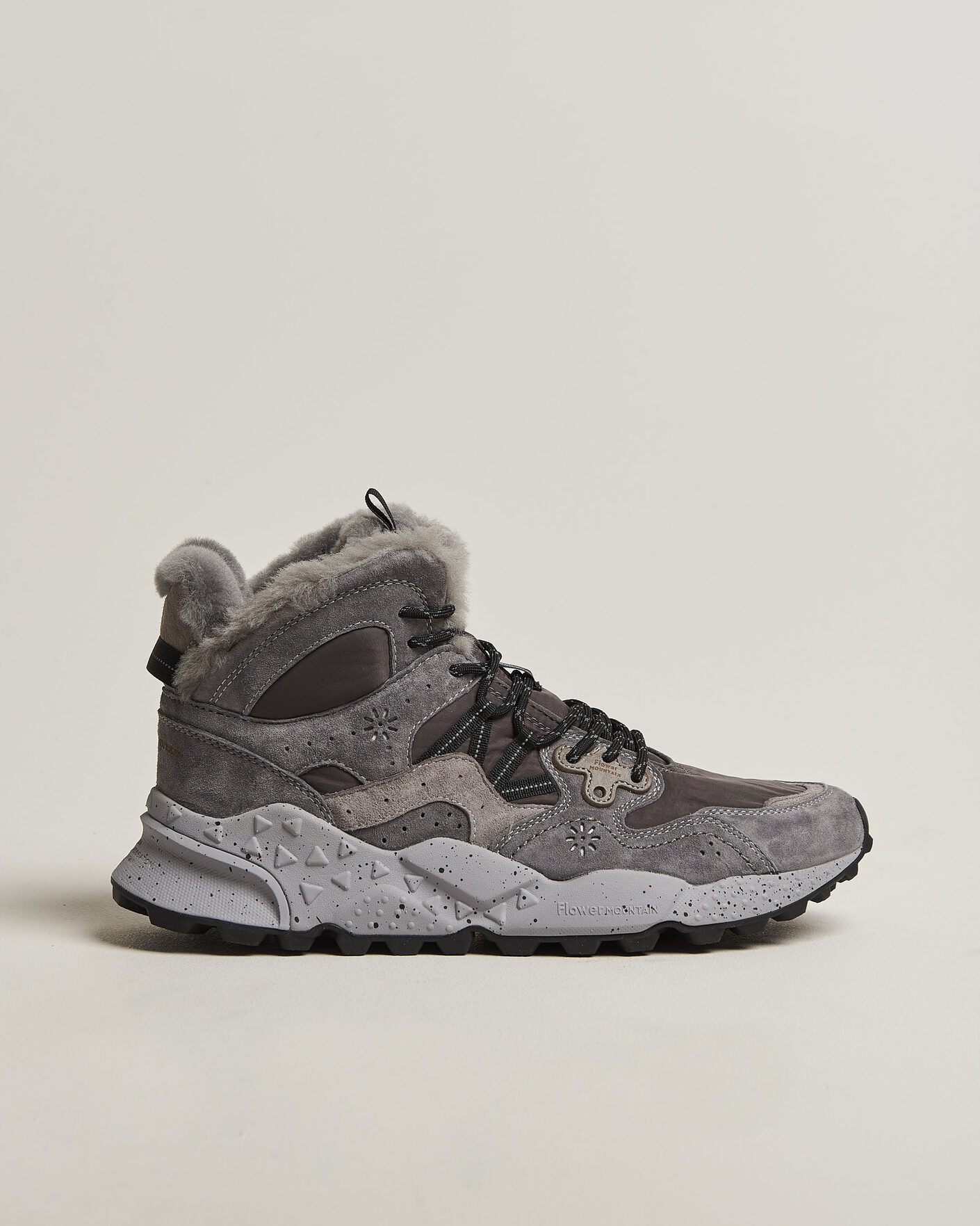 Mies | Tennarit | Flower Mountain | Yamano 3 Mid Suede/Sherling Sneaker Grey