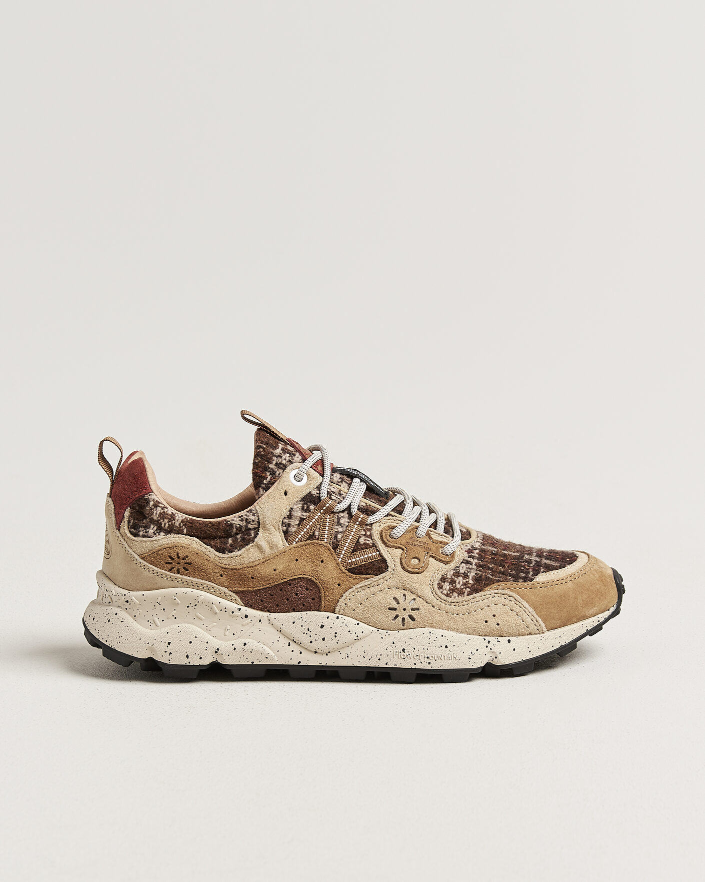 Mies | Tennarit | Flower Mountain | Yamano 3 Suede/Wool Check Sneaker Brown