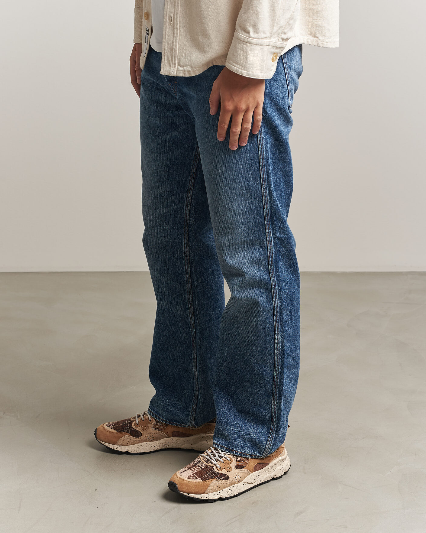 Mies | Tennarit | Flower Mountain | Yamano 3 Suede/Wool Check Sneaker Brown