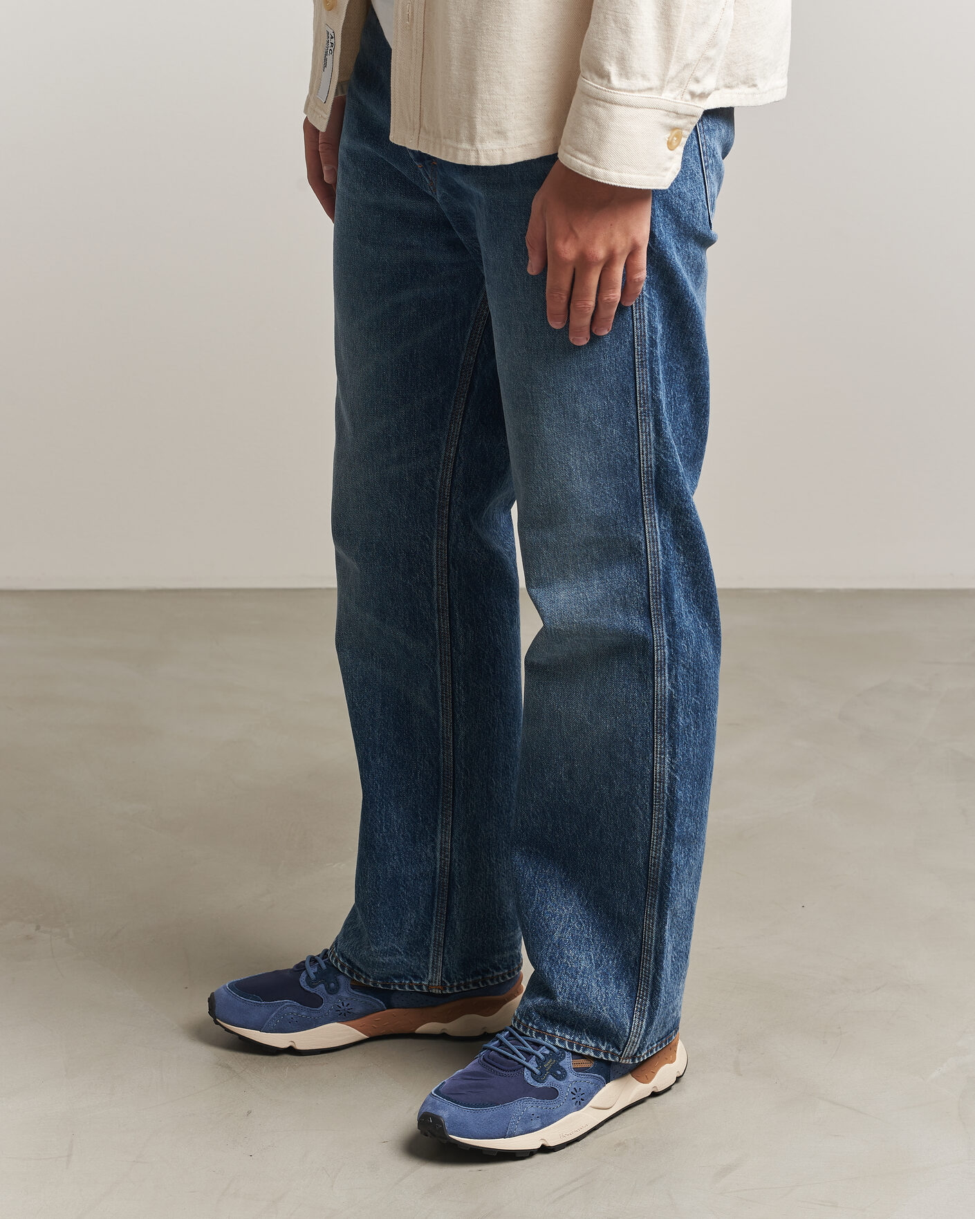 Mies | Tennarit | Flower Mountain | Yamano 3 Suede/Nylon Sneaker Navy/Blue