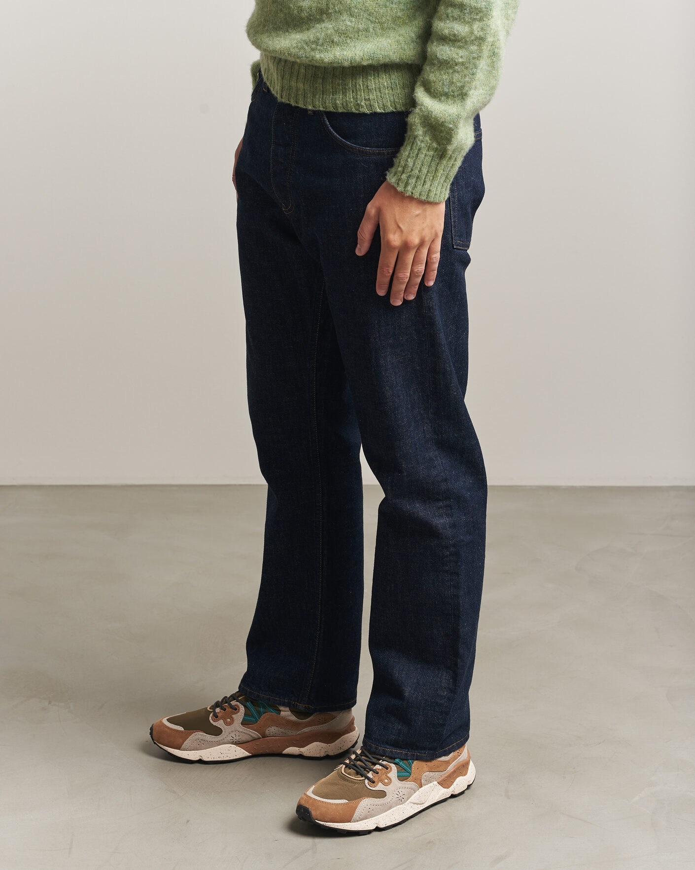 Mies | Tennarit | Flower Mountain | Yamano 3 Suede/Nylon Sneaker Cream/Brown