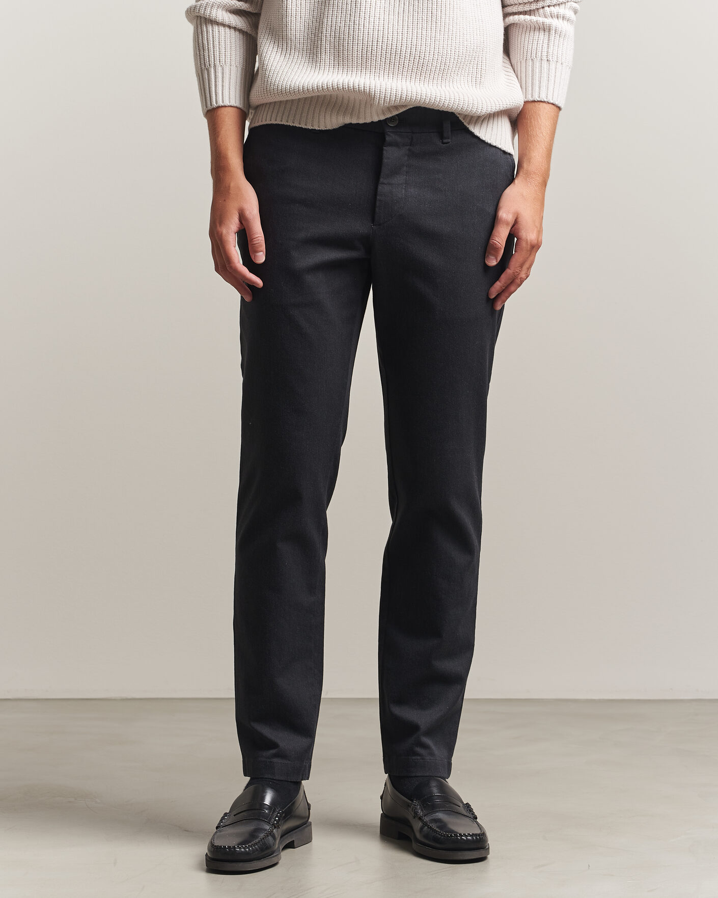 Mies | Housut | J.Lindeberg | Chase Stretch Flannel Trousers Dark Grey